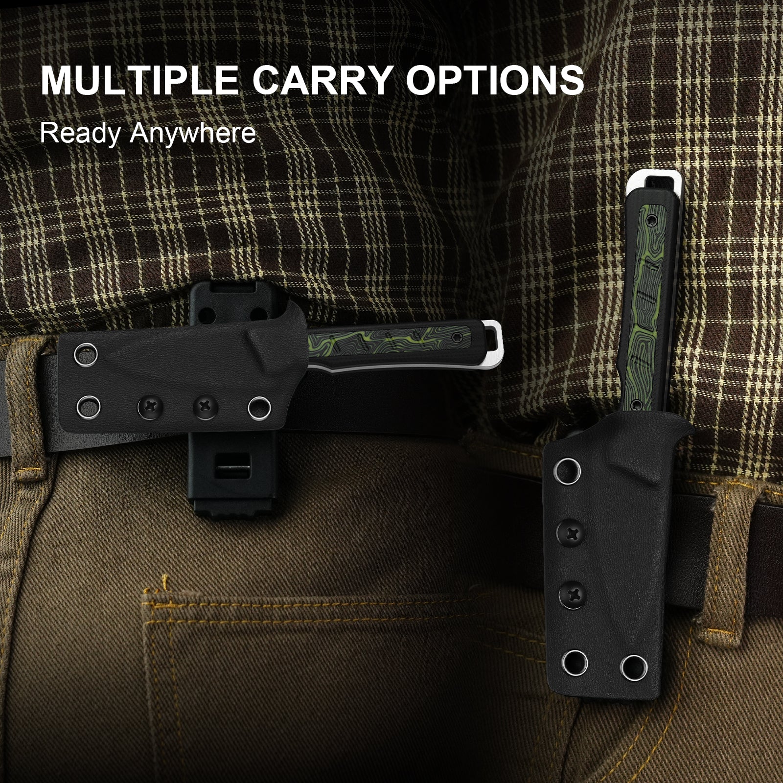 Whiskey Jack | AEB-L | G10 & Damascus G10 | Skeletonized Tang | KizerV™ 1108A3