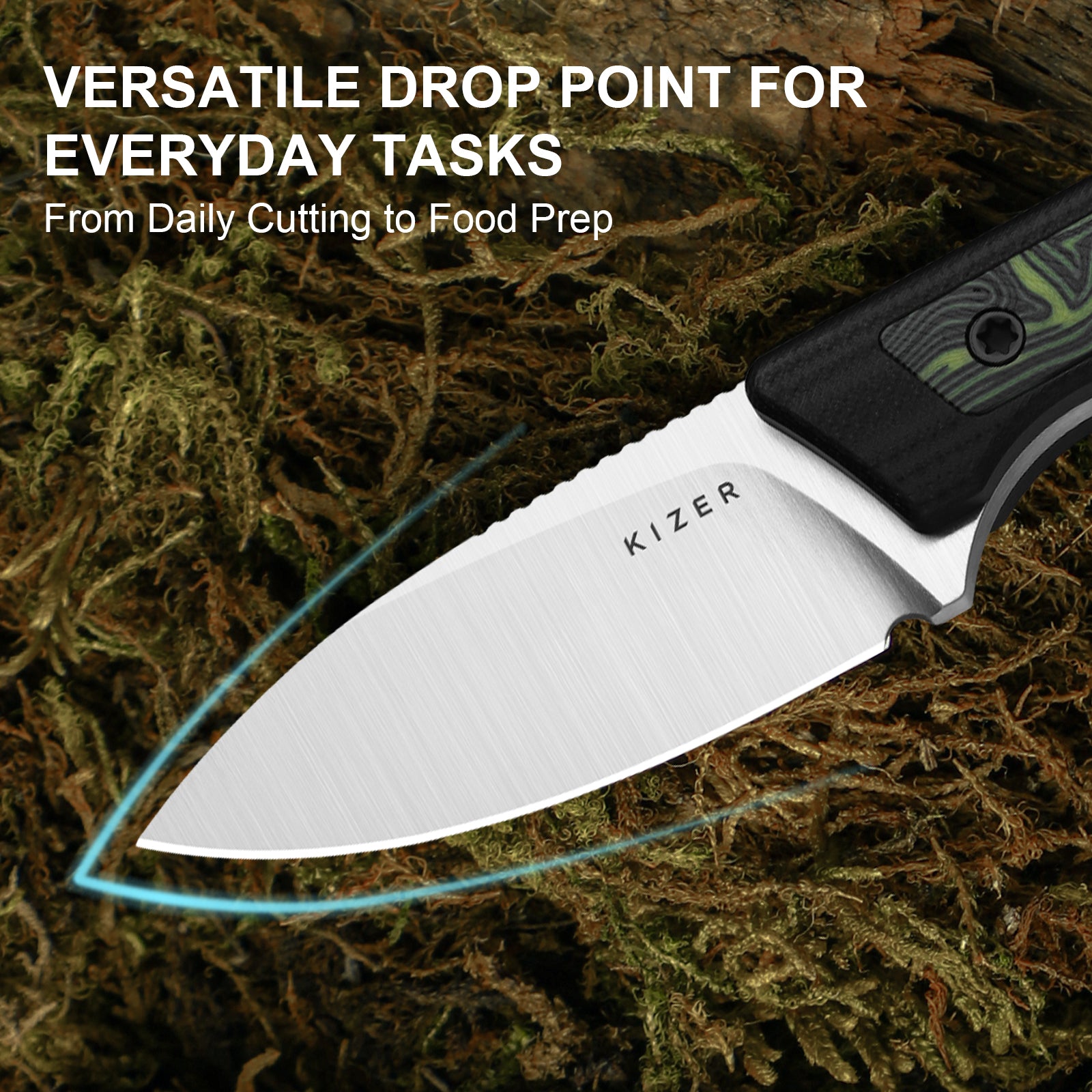 Whiskey Jack | AEB-L | G10 & Damascus G10 | Skeletonized Tang | KizerV™ 1108A3