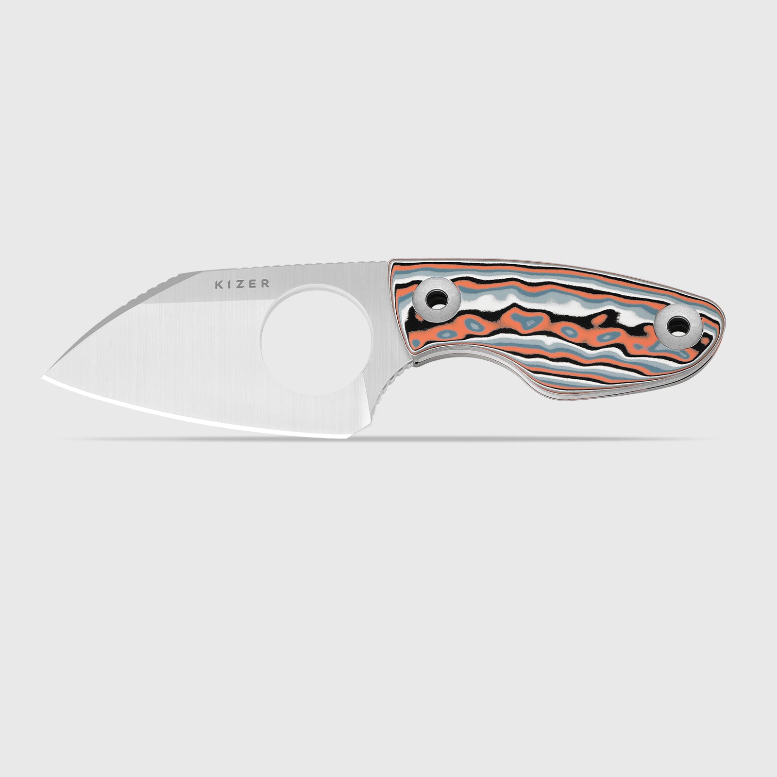 Nightjar | Japan AICHI AUS-10 Steel | Sheepfoot Fixed Blade | Vortex Pattern Micarta | KizerV™ 1114A3