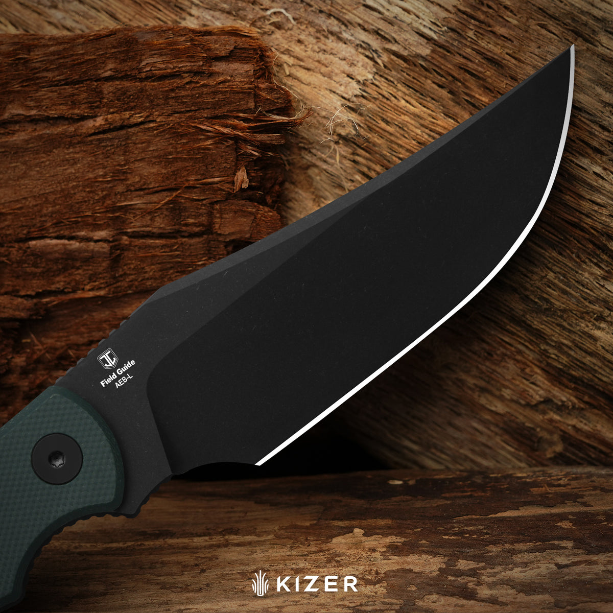 Field Guide | Trailing Point | AEB-L | Black PVD Coating & Stonewash | Norplex UltreX™ G10 | KizerV™ 1117A2