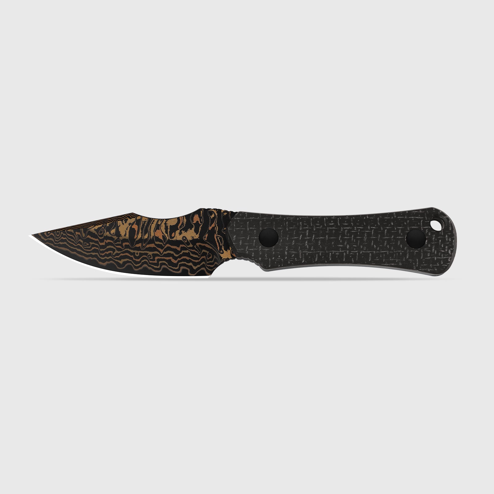 アルファクリムゾンカズ Bone | Copper Damascus + Acid-Washed | Micarta | KizerB™ 1122A2