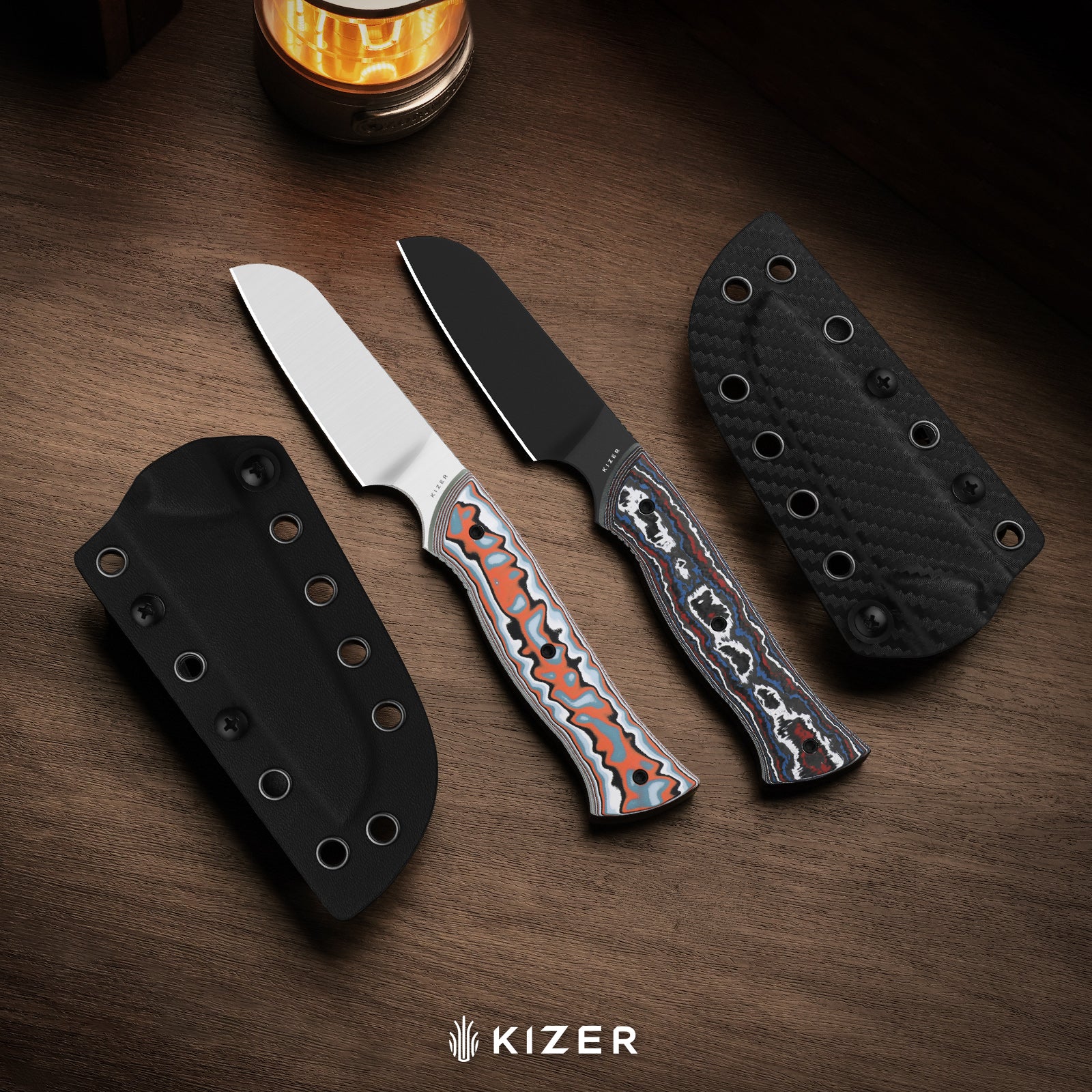 Whip Tail | Designed by Arc and Iron Knives | FatCarbon Nebula & GID G10 | CPM 10V  | KizerB™1131A1