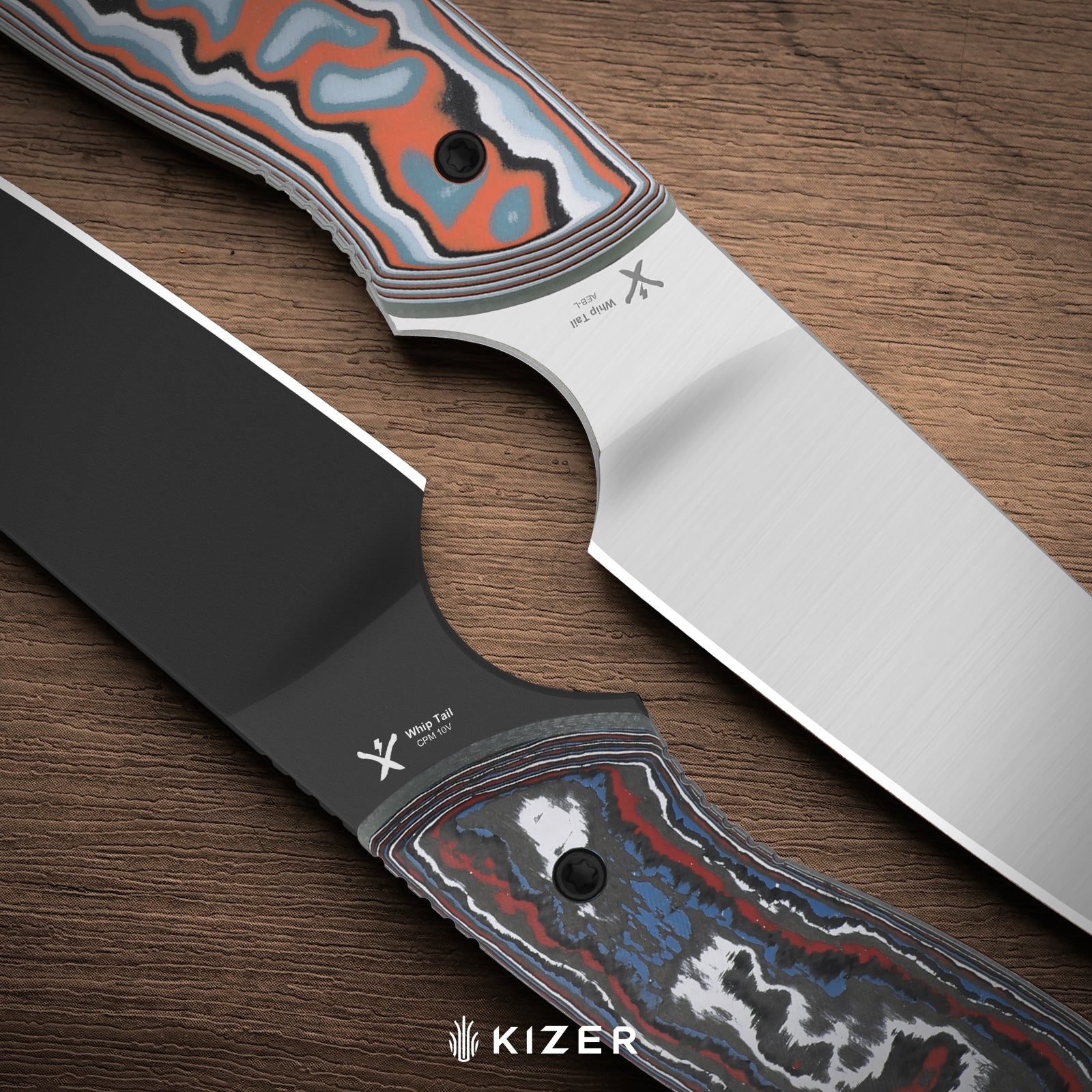 Whip Tail | Designed by Arc and Iron Knives | FatCarbon Nebula & GID G10 | CPM 10V  | KizerB™1131A1