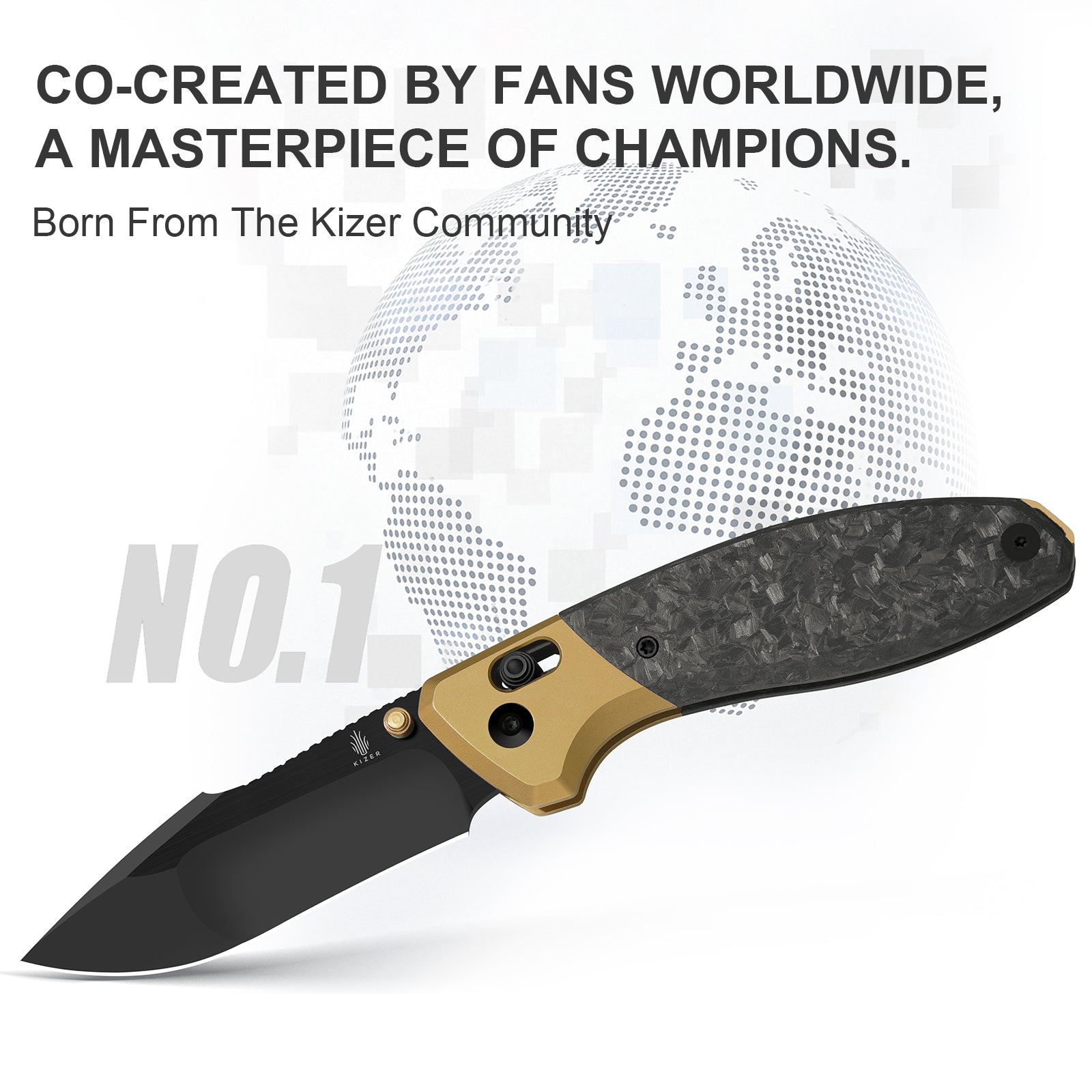 Staffi 3.3 Inch S45VN Titanium & Carbon Fiber Ki3695A1-Kizer