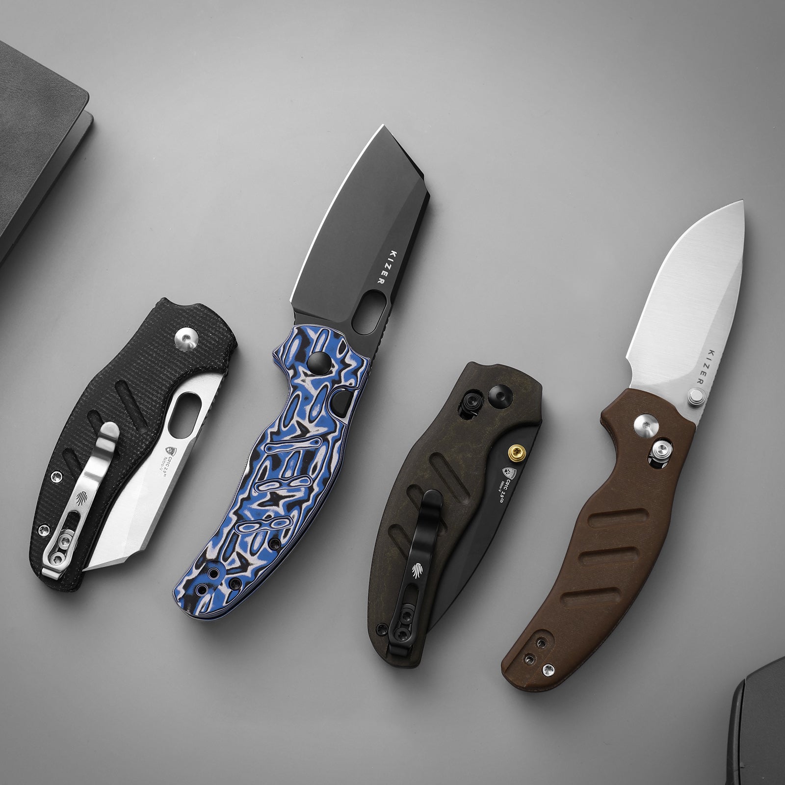 Sheepdog® C01C 2.9 BS | Kizer Button Liner Lock™ | Nitro-V | Vortex Pattern Micarta | PVD Coating | KizerV™ 3488.29BSA1