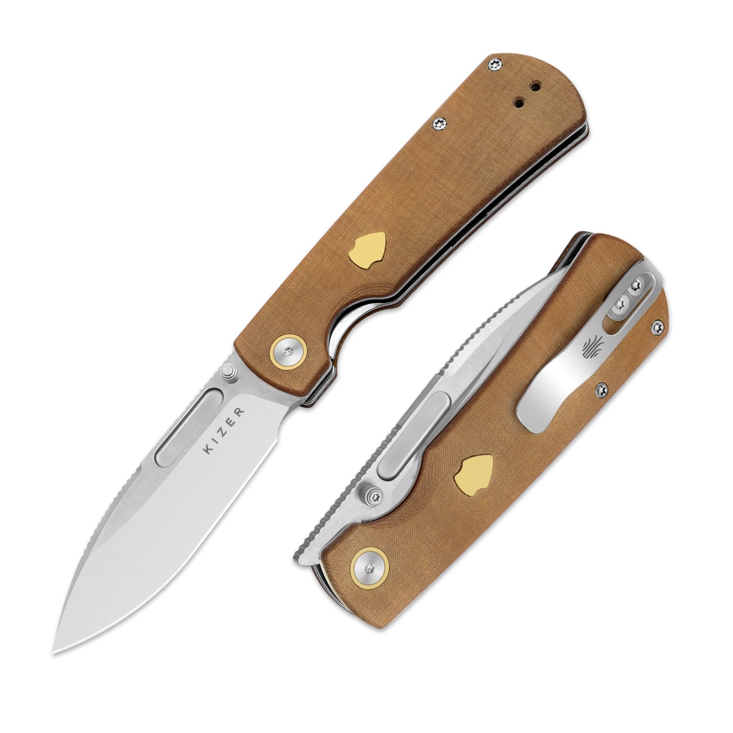 モルトVERSUS Retro 3.54 inch Nitro-V Micarta & Brass V4726A1-Kizer