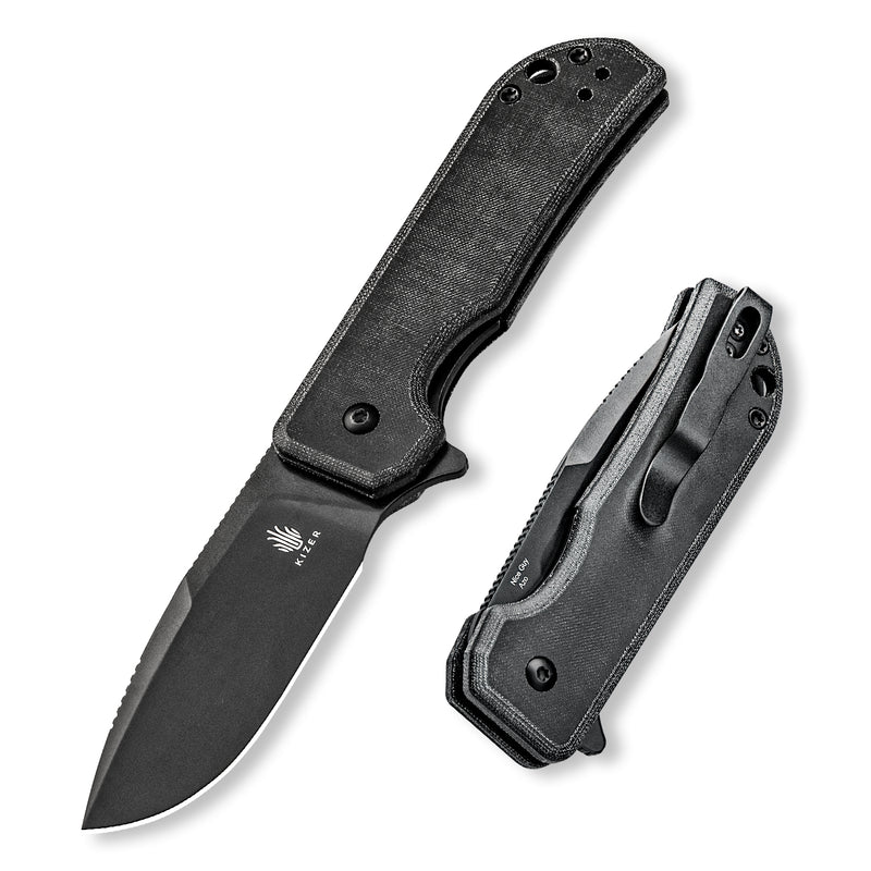 Kizer Nice Guy Nitro V Blade Liner Lock Micarta Handle V3011A3 (2.84" Black)