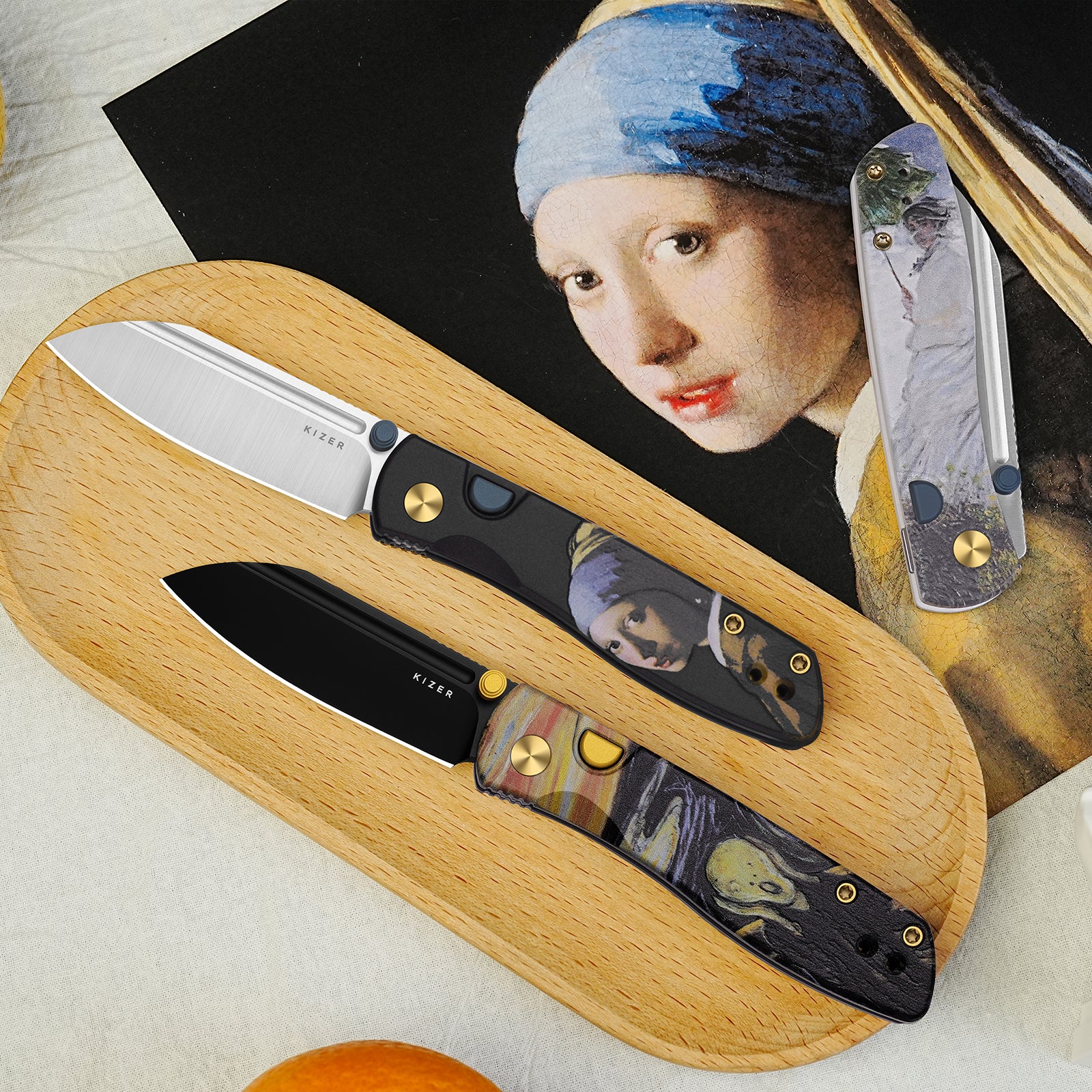 kcikir　ヴェリス　2つセット Renissance | Kizer Button Liner Lock™ | G10 | N690 Black PVD Coating |