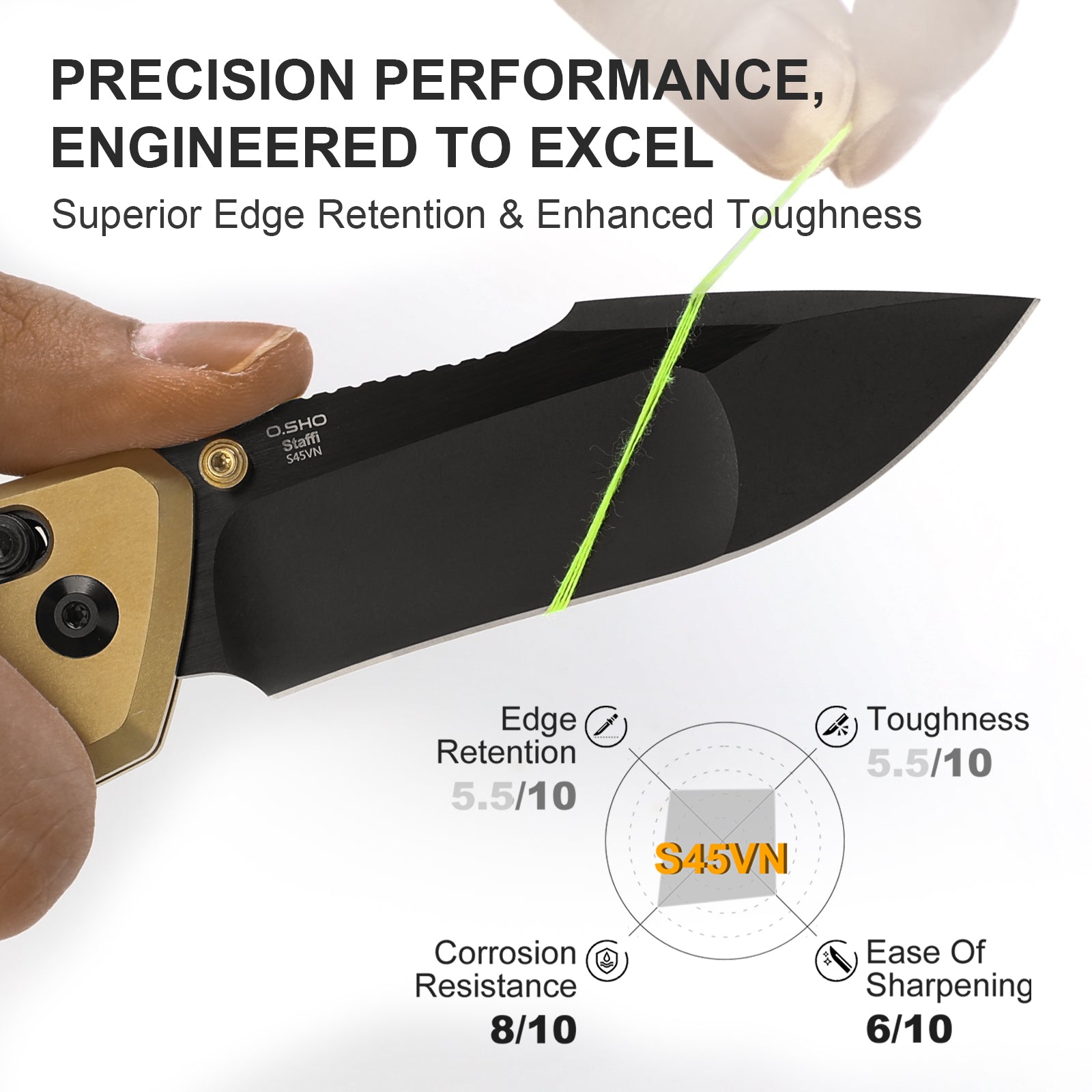 Staffi | S45VN | Titanium & Carbon Fiber | Ki3695A1