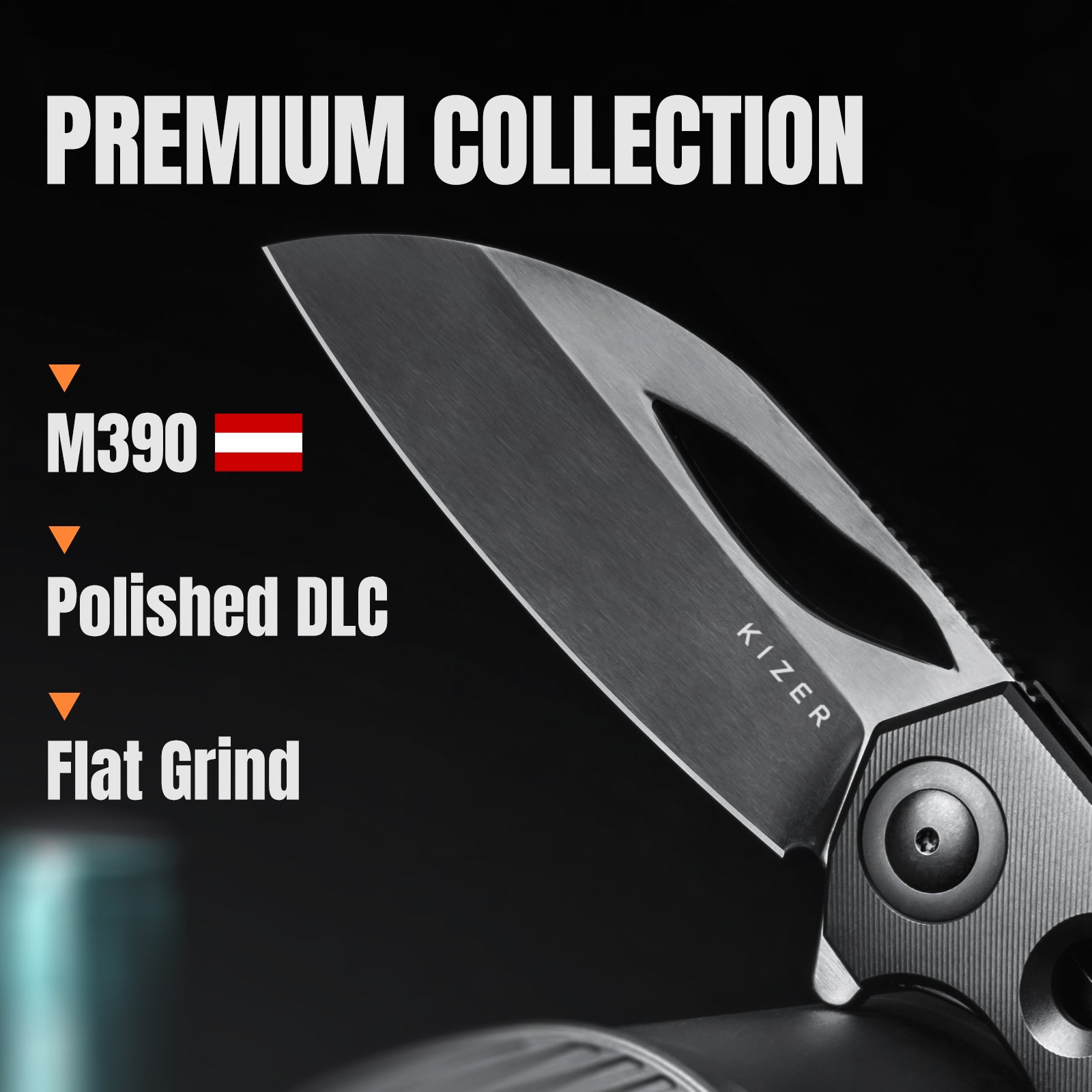 Hawk | M390 Polished DLC | Titanium | Ki4683A1