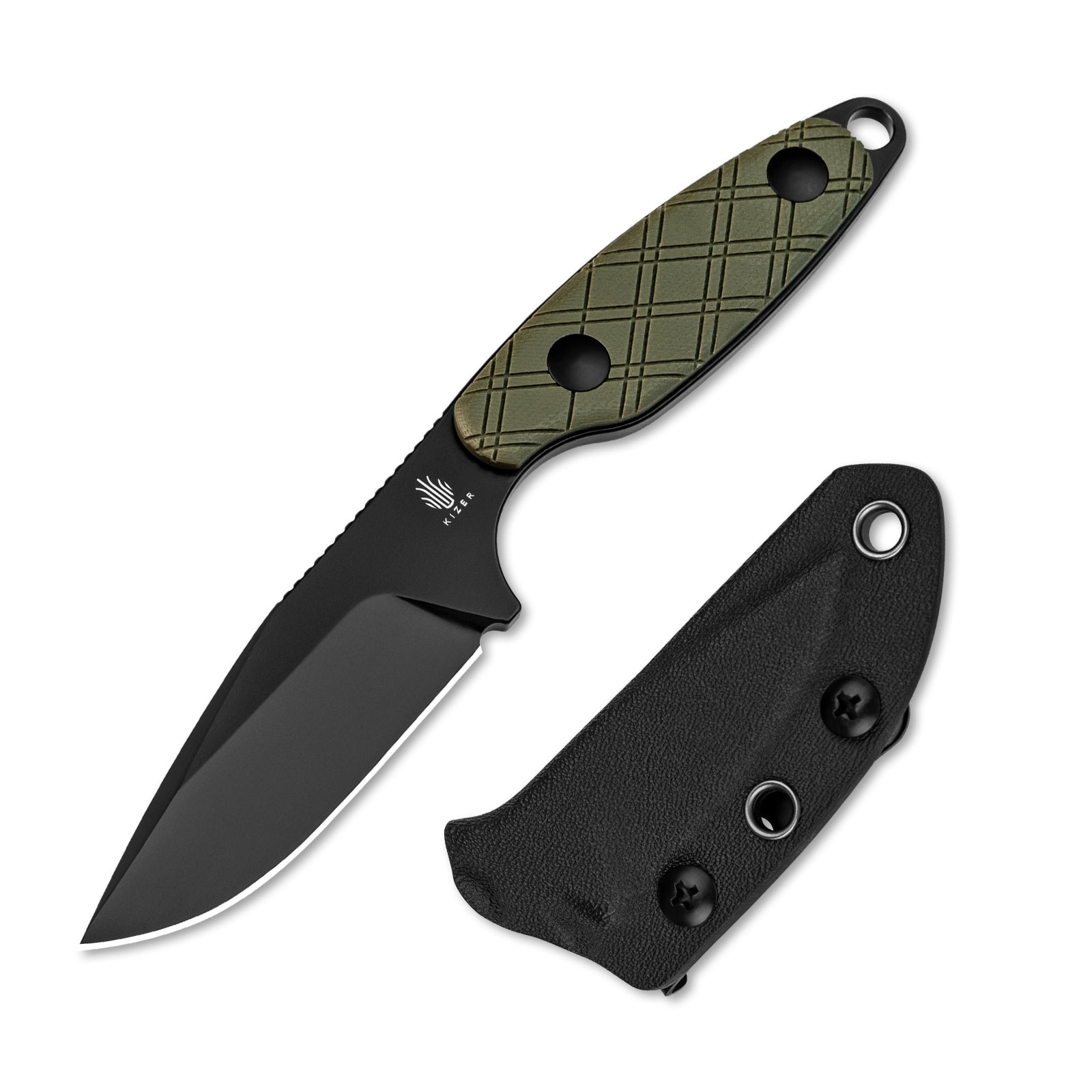 Muskrat 3.15 inch D2 Blade Green G10 Handle 1064A1-Kizer