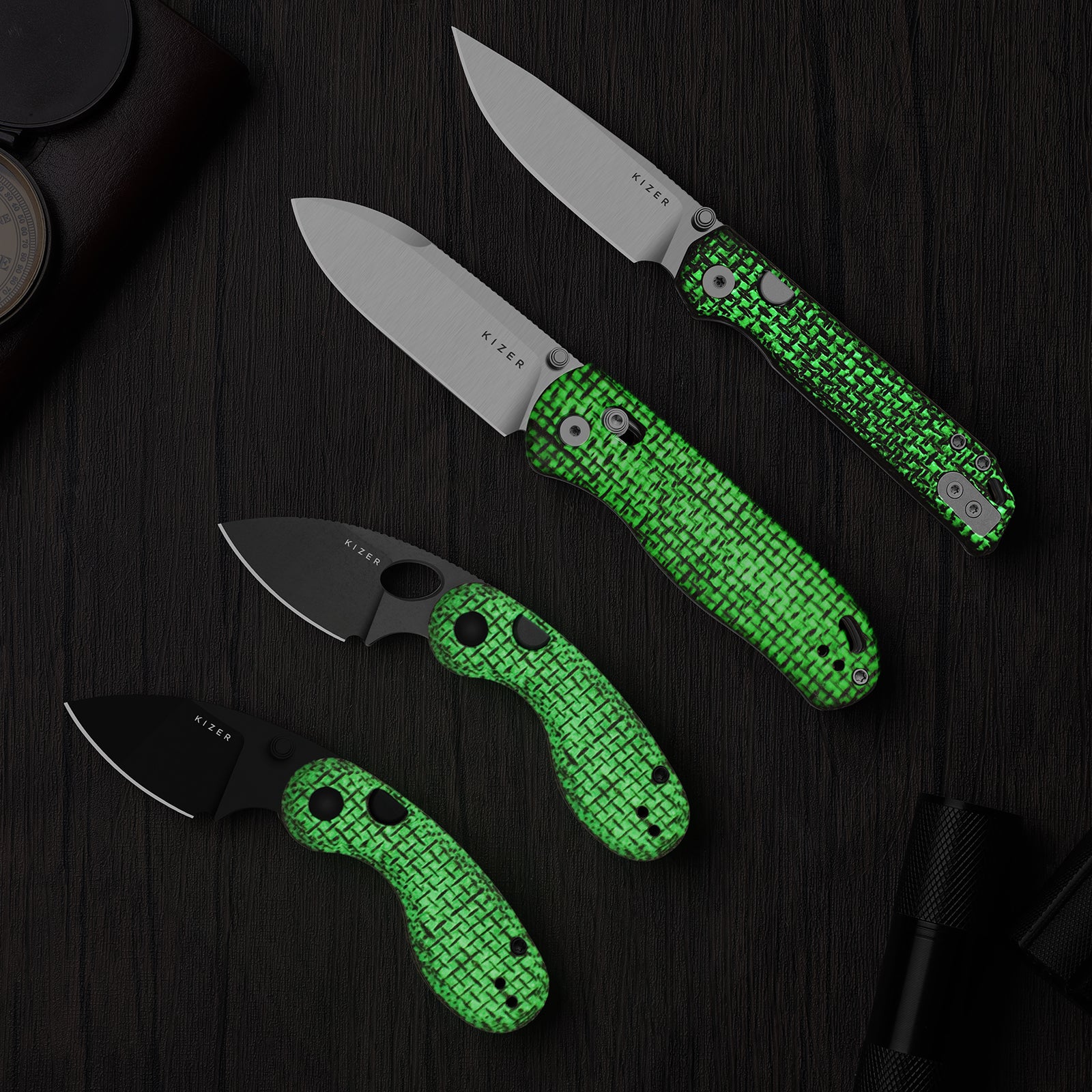 Begleiter 2.9 | GID Canvas Micarta Handle | Kizer Button Liner Lock™ | BD1N |  KizerV™ 3458.2BDA4