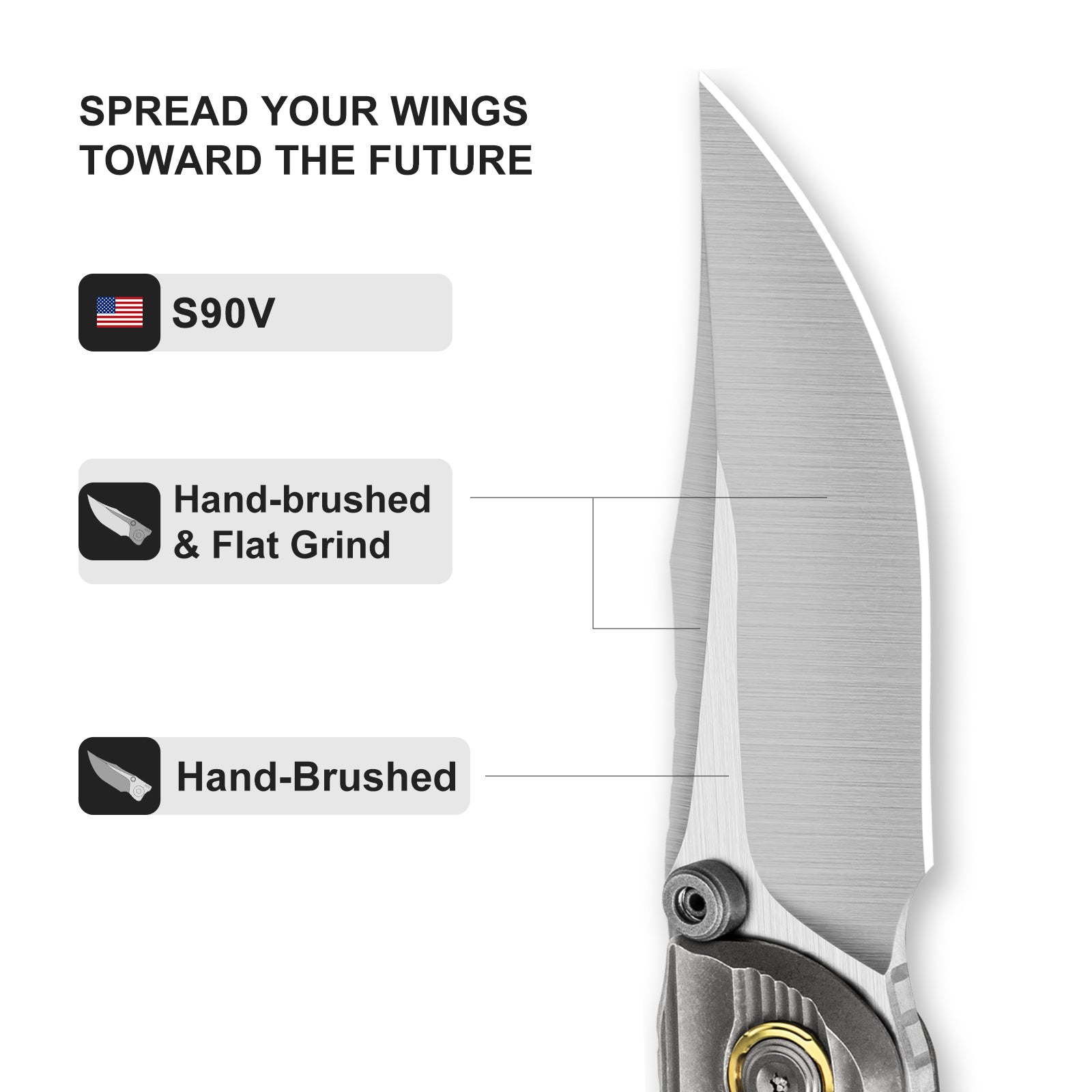 SILVERWING | S90V | Titanium | Limited | ZX-FK01A2 | KIZERX®