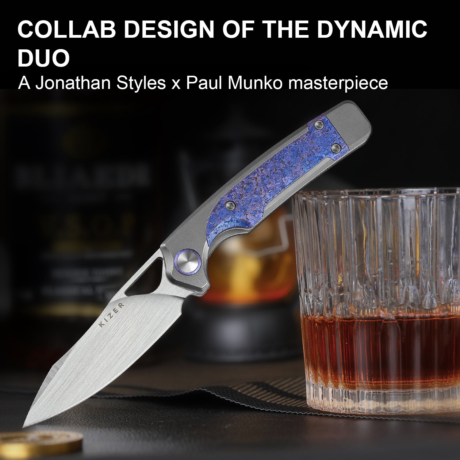 Ara | S45VN | Titanium & Purple Snowflake Titanium | Ki3729A3