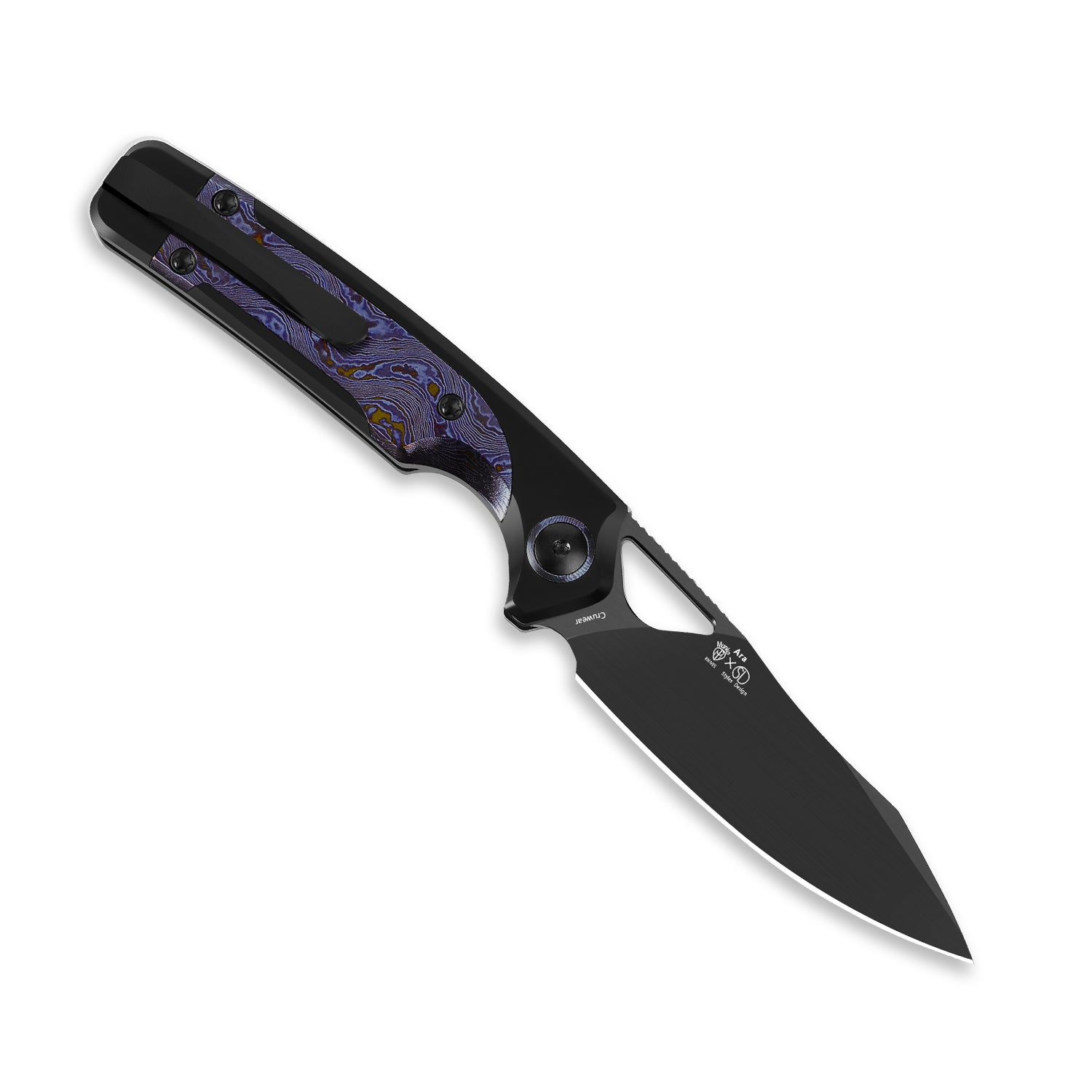 Ara 3.09 inch CPM CruWear Titanium & Timascus Ki3729A4-Kizer