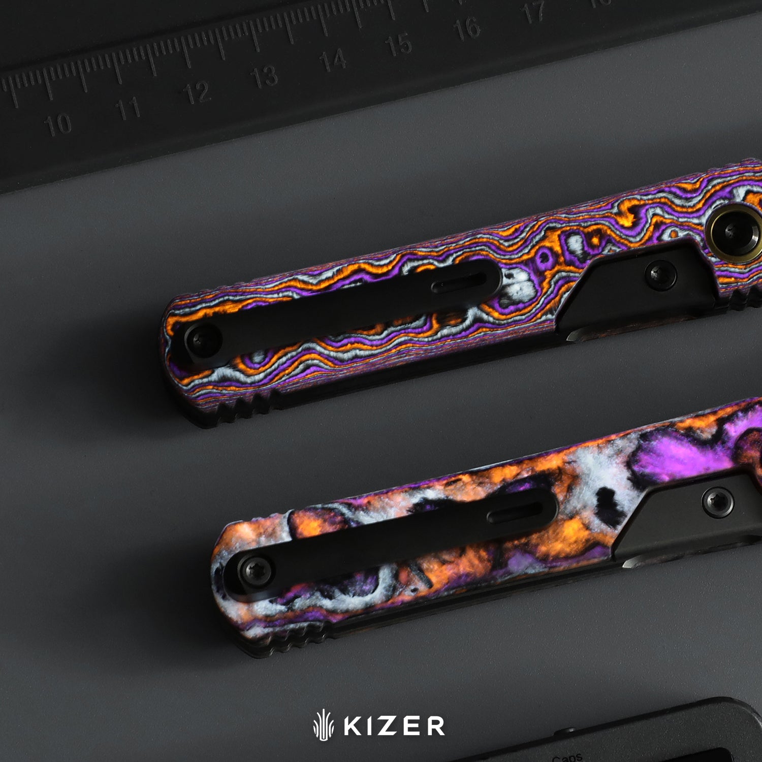 Feist 3 | CPM S90V + Polished DLC Ultra | Titanium (Matte DLC Ultra) & KizerNova™ Quartz | Reverse Tanto | KizerX™ 3499.3A4