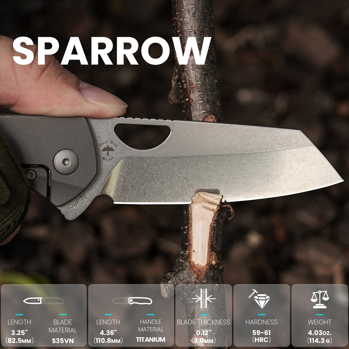 Sparrow | S35VN | Titanium | Ki3628A1