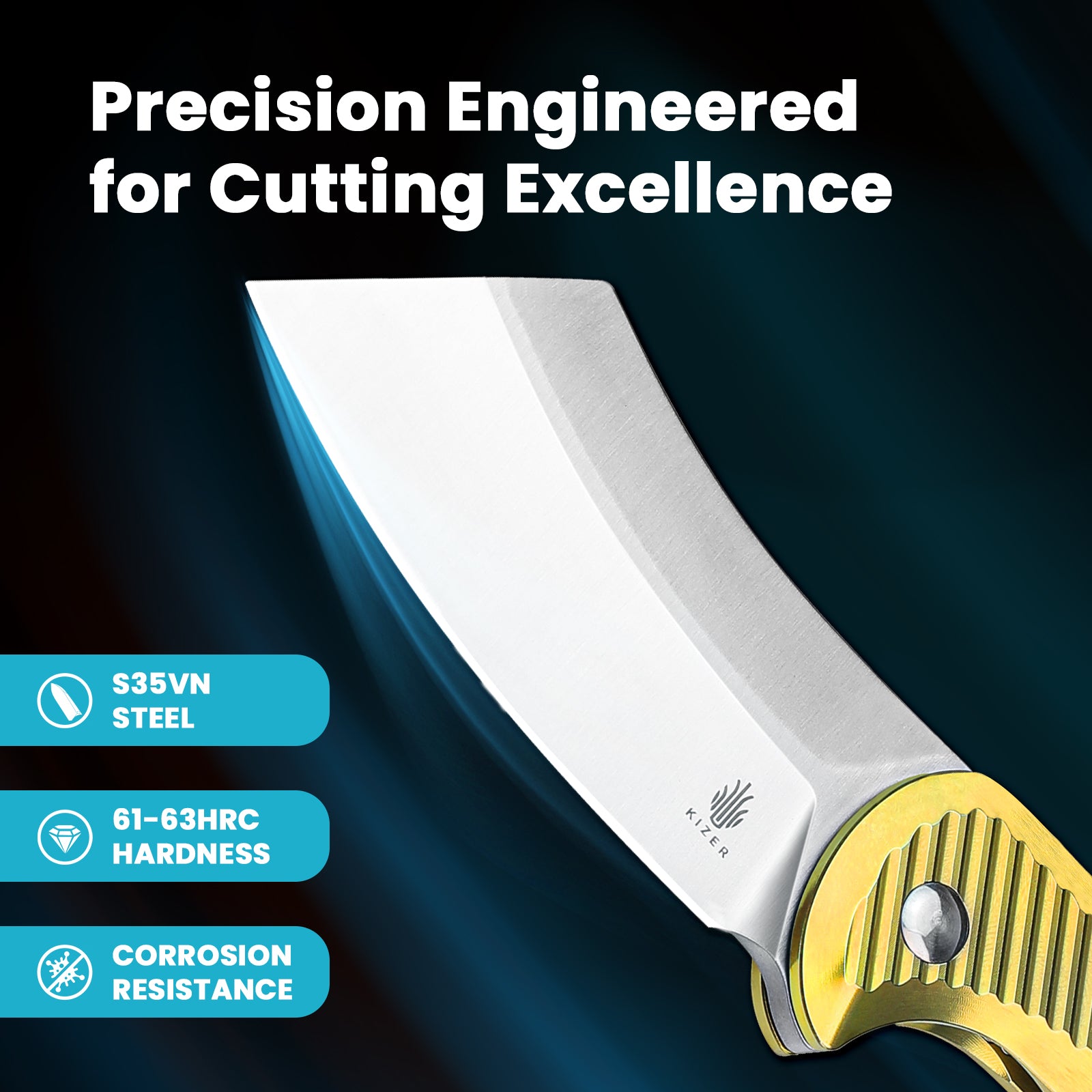 Dawn 3.16 inches S35VN Blade Titanium Handle Ki3673A1-kizer