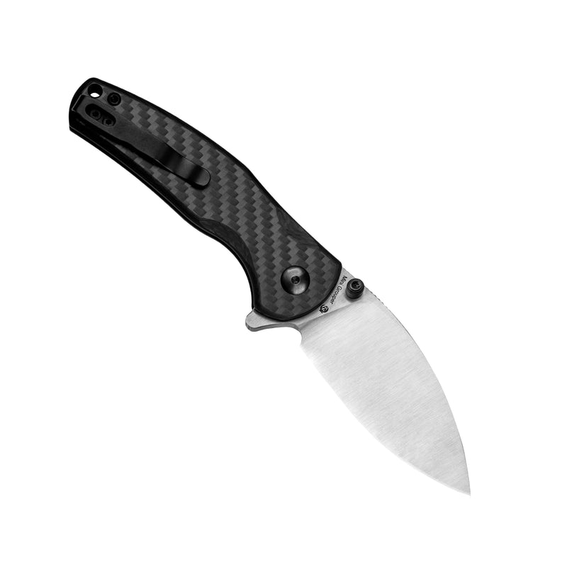 Kizer Mini Grouper Nitro V Blade Button Liner Lock Carbon Fiber Handle V3669A1 (3.14" Satin)