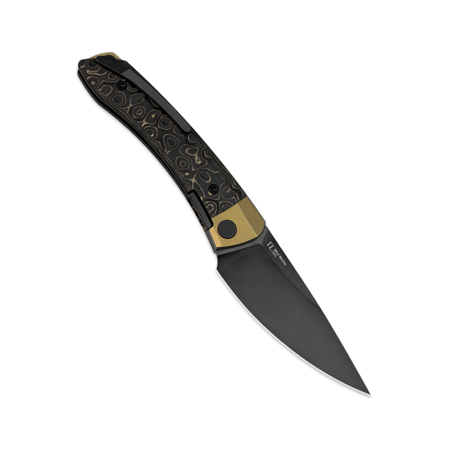Mini MoMo | S90V | Titanium+Fat Carbon Camo Gold | KizerB™ 3663A3