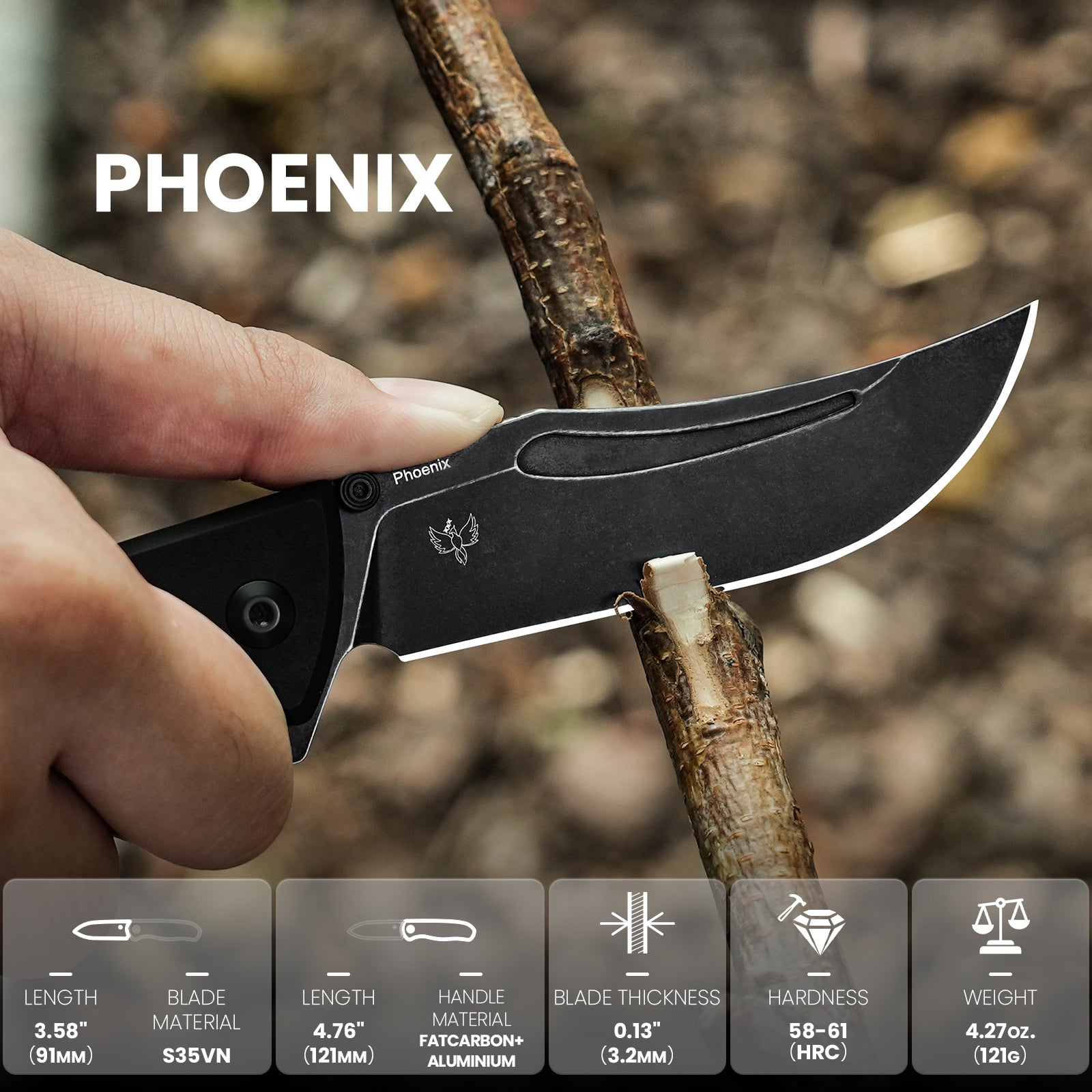 Phoenix | S35VN | Fatcarbon+Aluminium | Ki4647A1