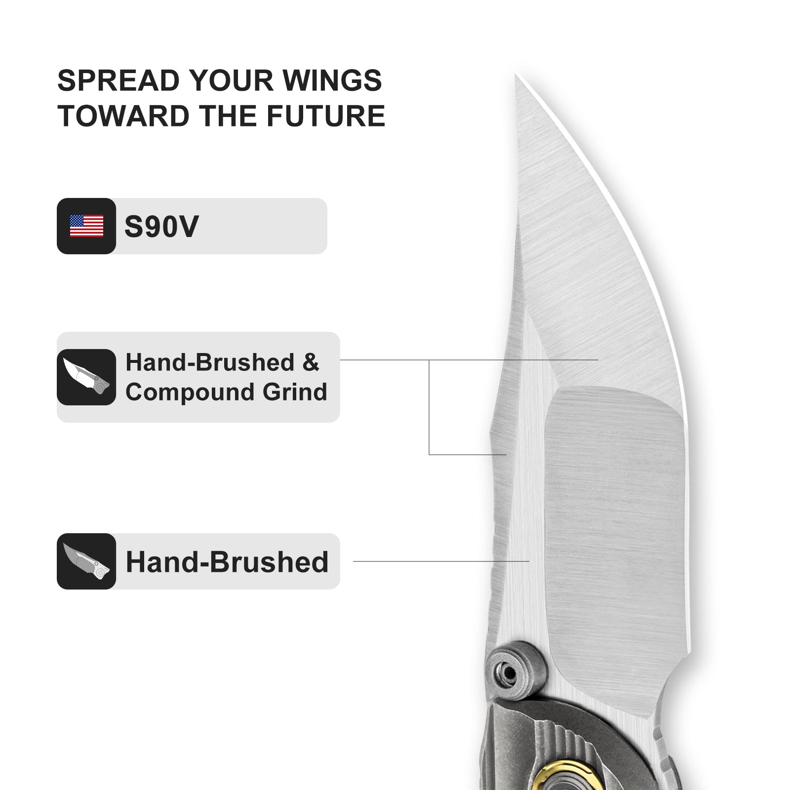 SILVERWING | S90V | Titanium | Limited | ZX-FK01A4 | KIZERX®