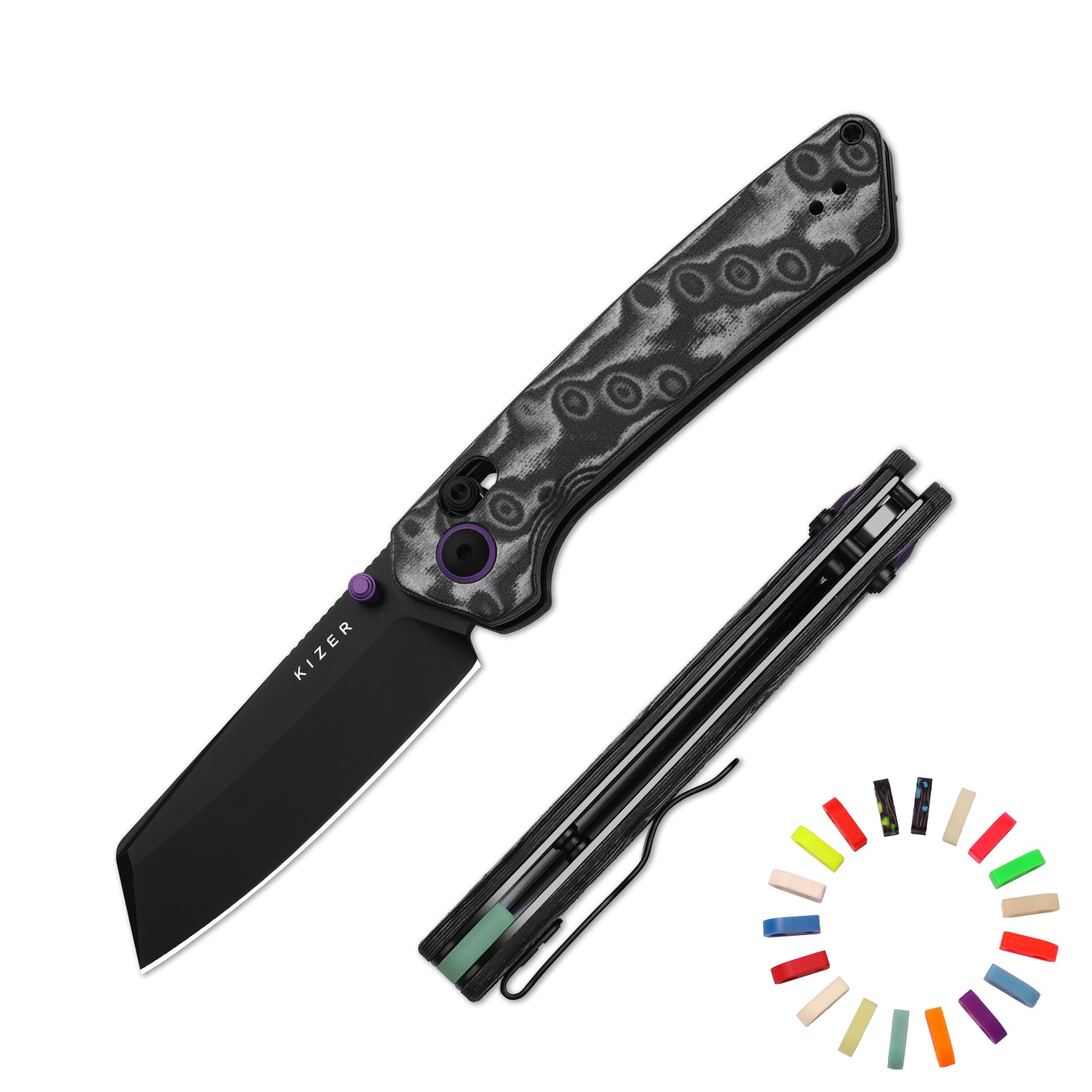 Madrac 3.06 inch Nitro-V Micarta With Vortex Pattern V3693PR1-Kizer