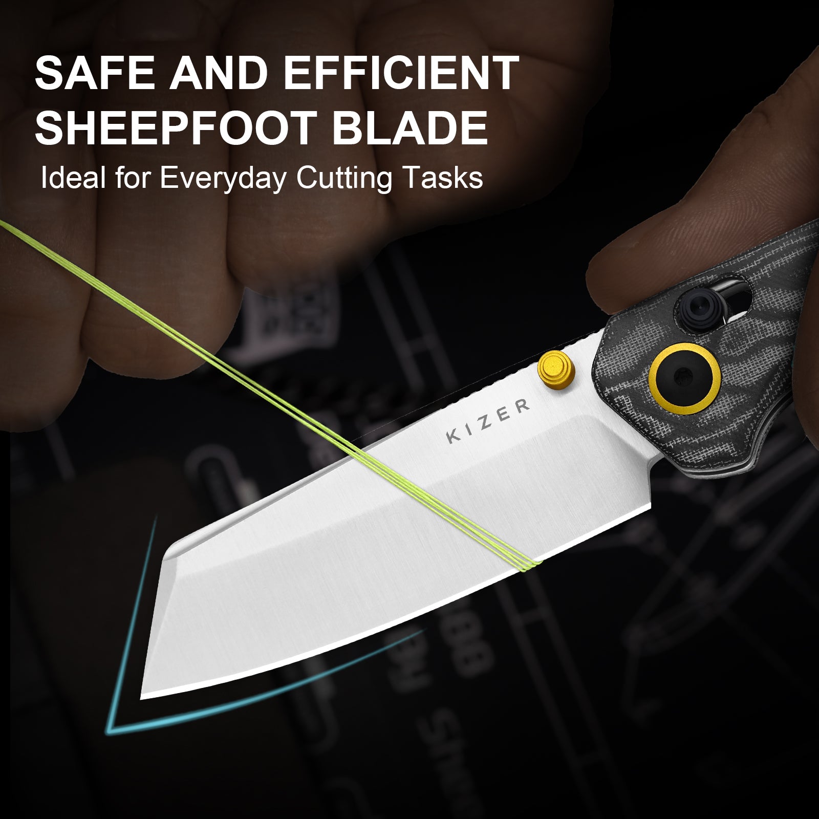 Madrac | Kizer Clutch Lock™ | GID | Micarta With Vortex Pattern | KizerV™ 3693PR2