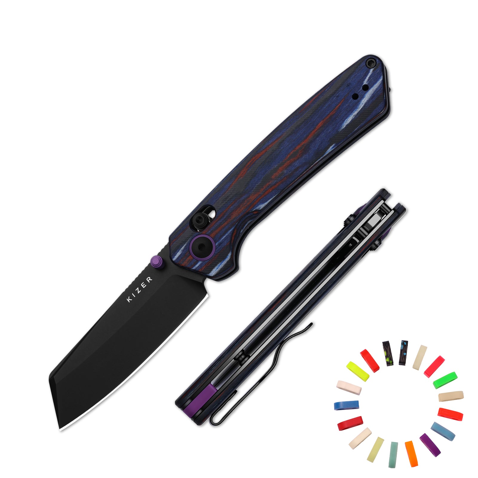 Madrac | Kizer Clutch Lock™ | GID | Backspacer Random Color | Reconstituted Wood | KizerV™ 3693PR3