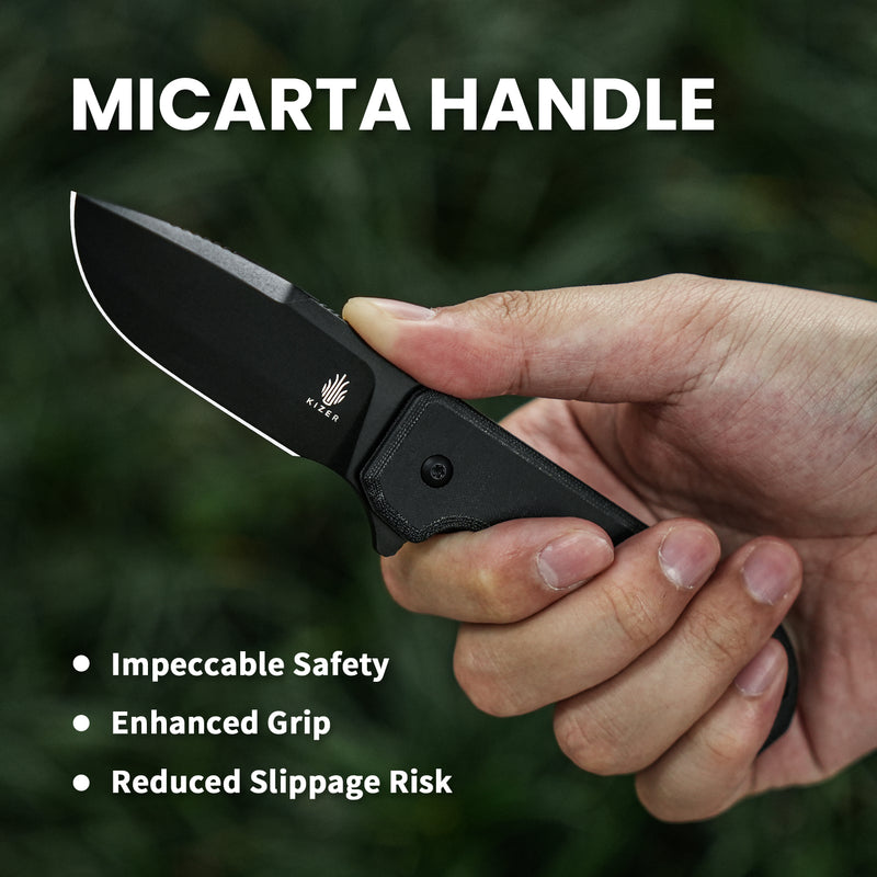 Kizer Nice Guy Nitro V Blade Liner Lock Micarta Handle V3011A3 (2.84" Black)