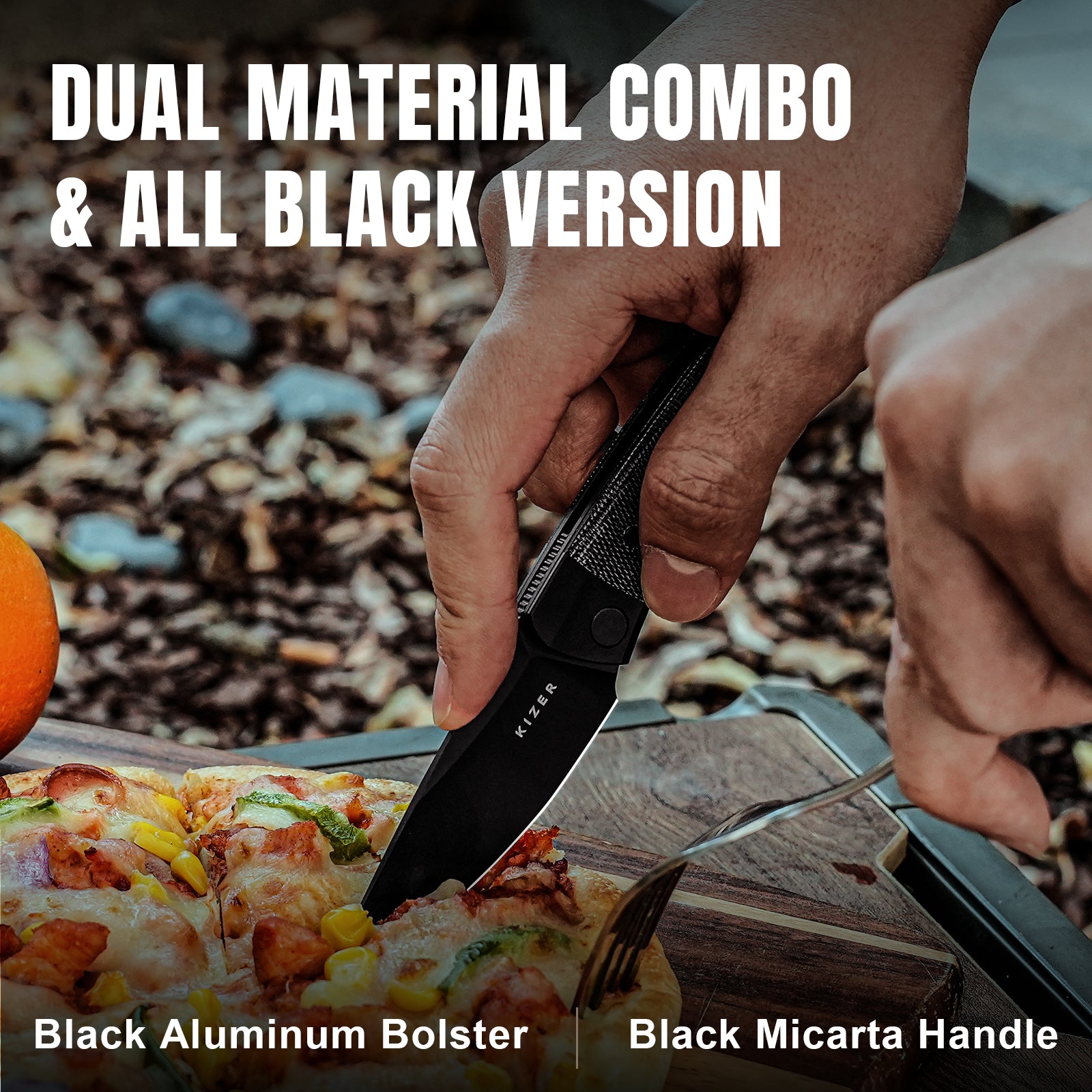 Mini Momo | 154CM | Aluminum+Micarta | KizerV™ 3663C2