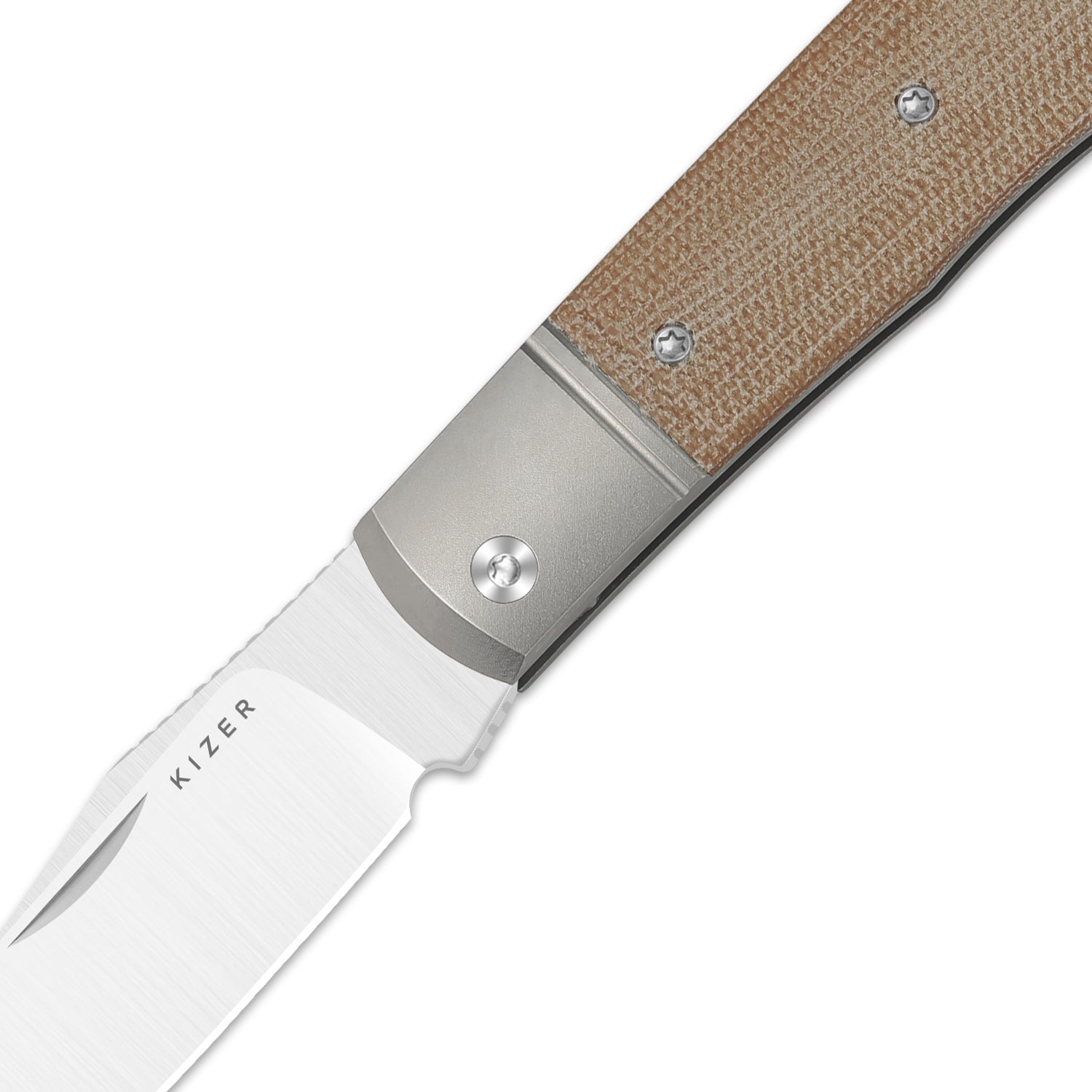 Trestle 2.9 inch 14C28N Titanium & Micarta V3761A1-Kizer