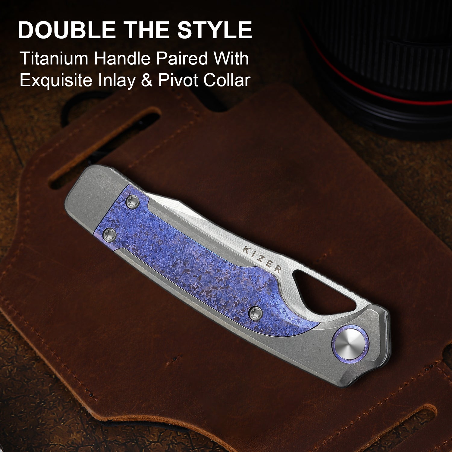 Ara | S45VN | Titanium & Purple Snowflake Titanium | Ki3729A3