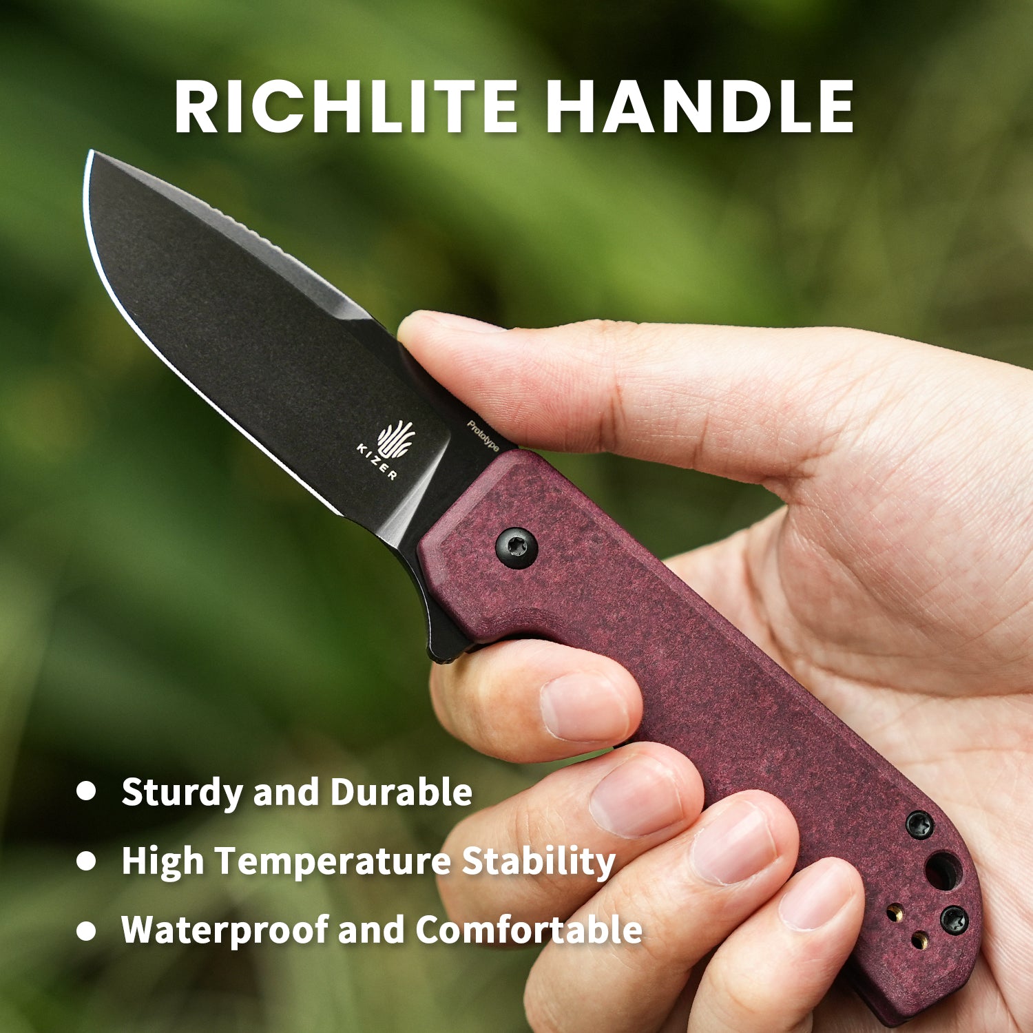 Nice Guy 2.84 inch Nitro V Blade Richlite Handle V3011A4-Kizer