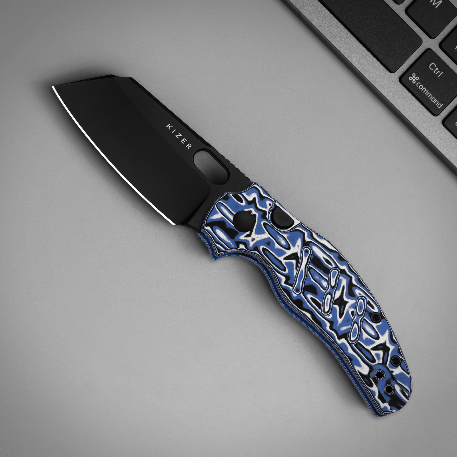 Sheepdog® C01C 2.9 BS | Kizer Button Liner Lock™ | Nitro-V | Vortex Pattern Micarta | PVD Coating | KizerV™ 3488.29BSA1
