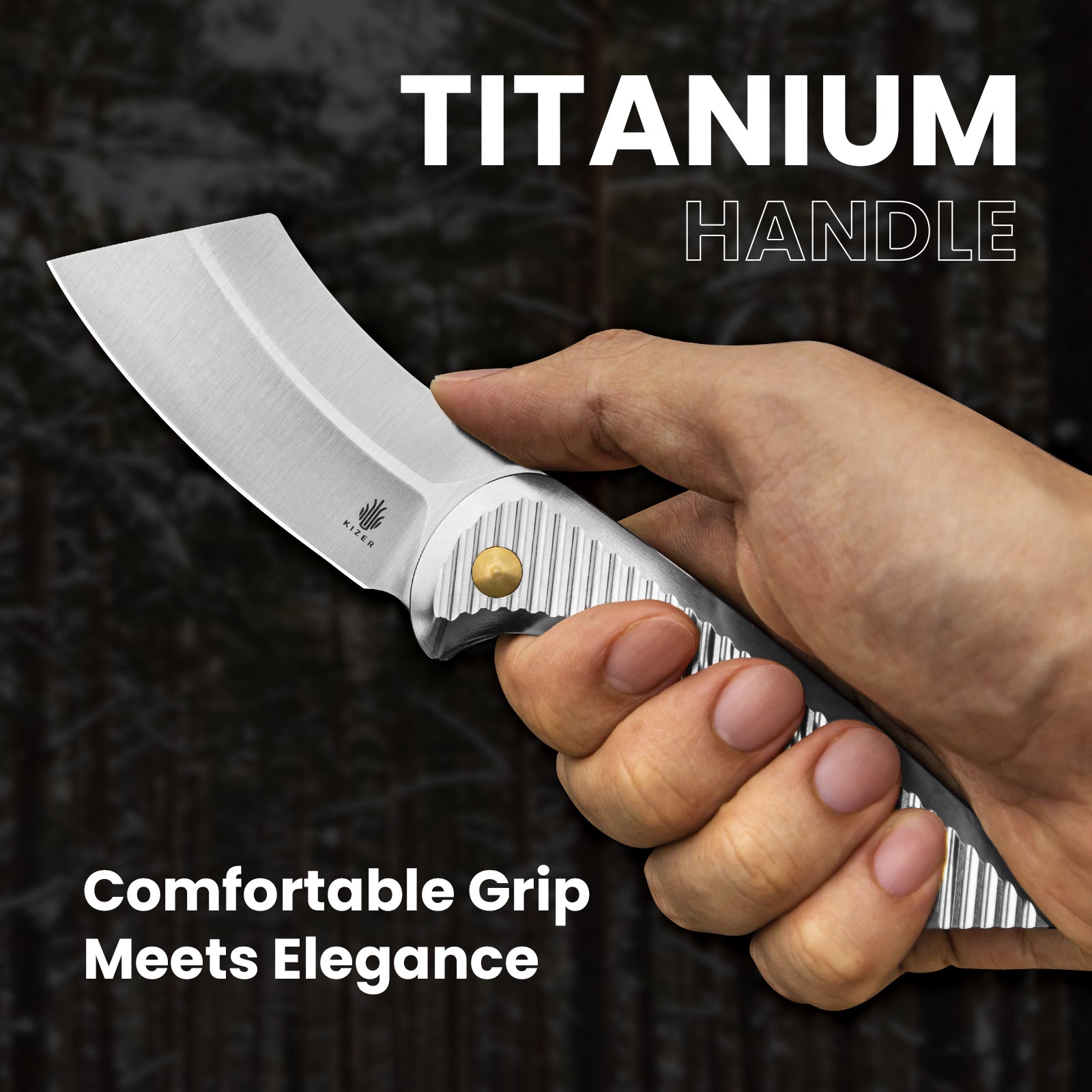 Dawn 3.16 inches S35VN Blade Titanium Handle Ki3673A2-kizer