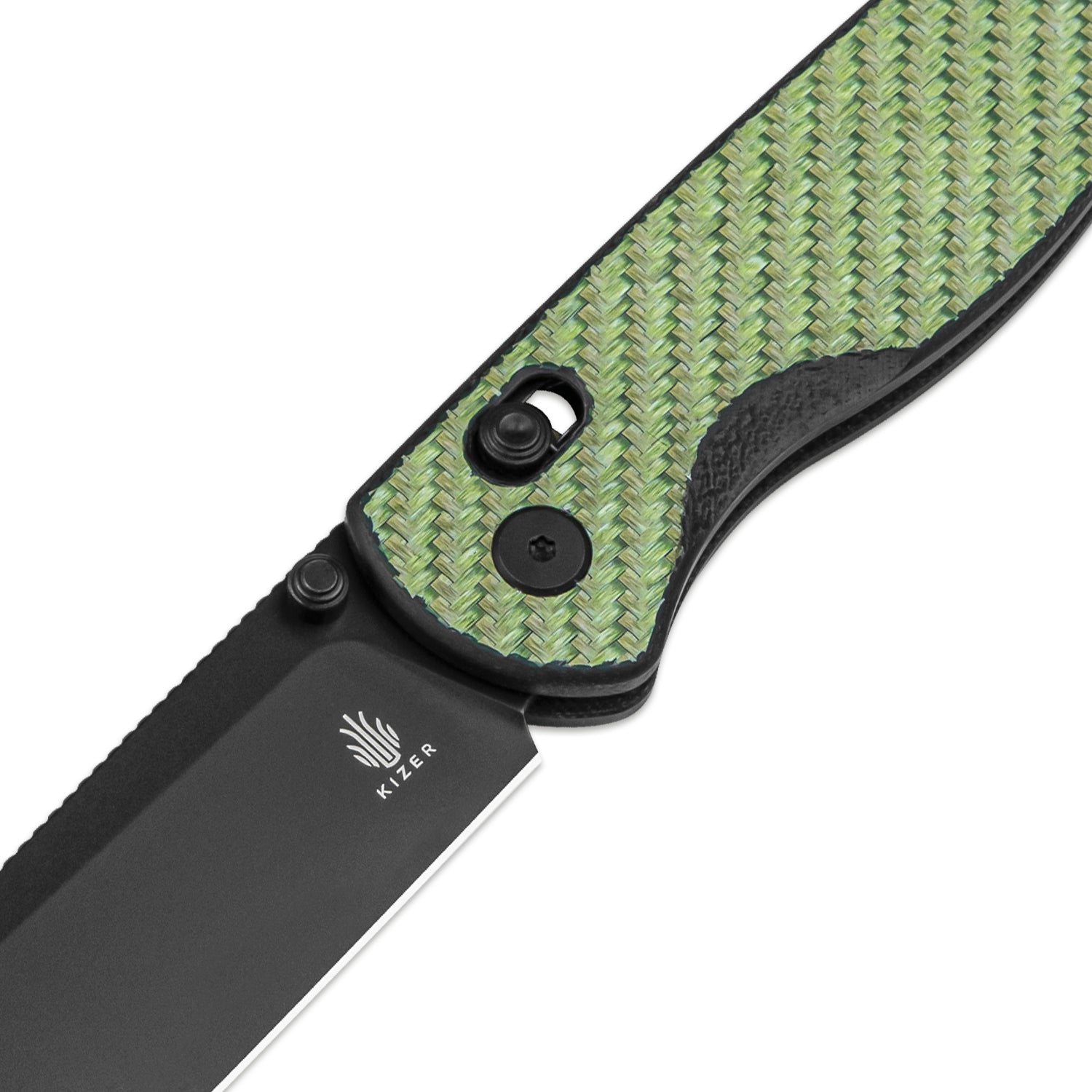 Drop Bear 2.97 inch NitroV Blade Green Carbon Fiber Handle V3619A4