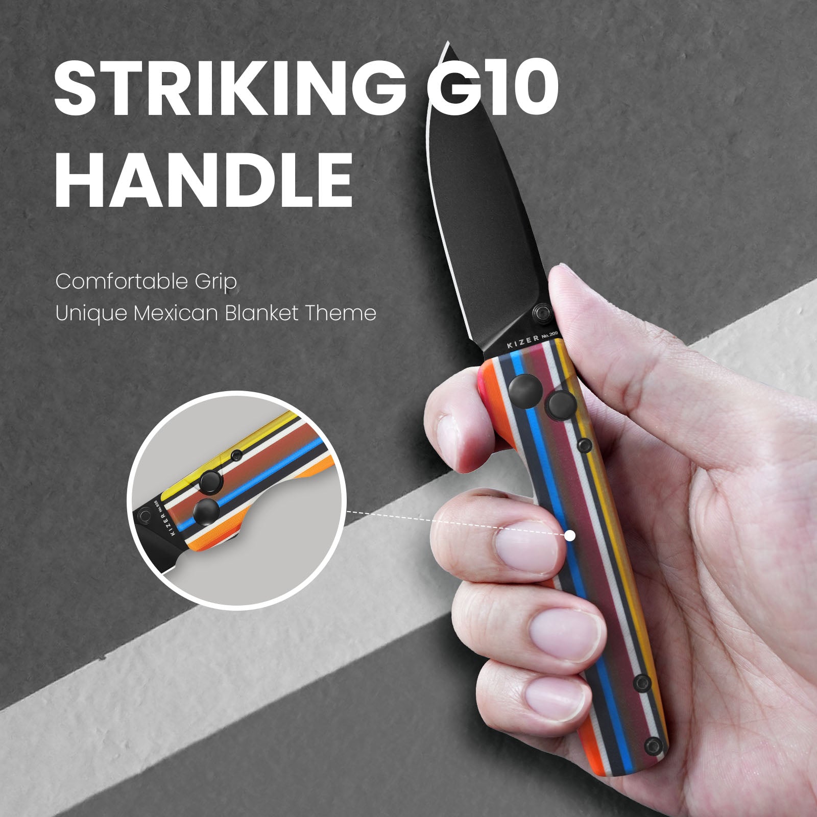 Serape Original 2.98-Inch G10 Micarta Handle Knife | Kizer