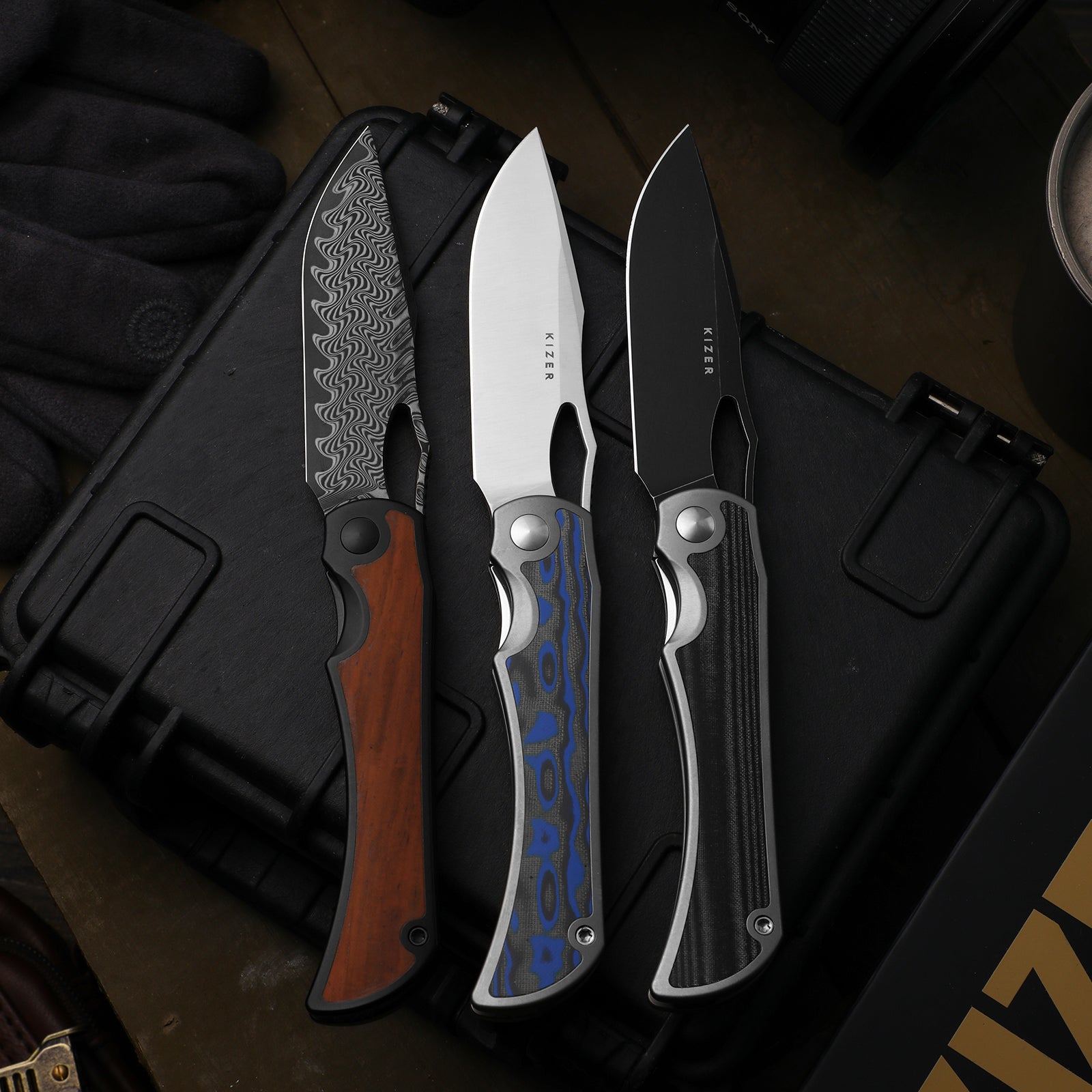 Allure S45VN Micarta With Vortex Pattern - Kizer