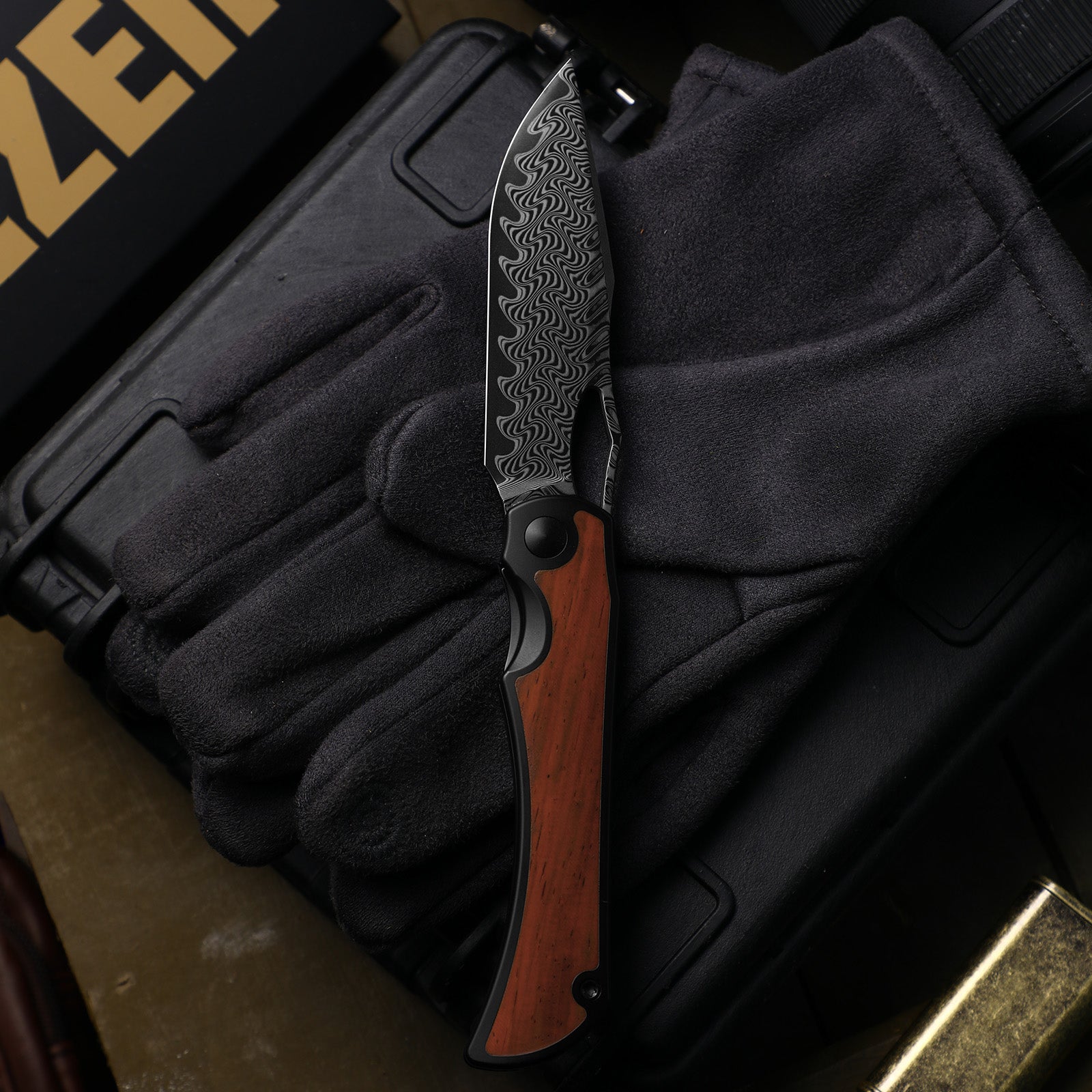 Allure S45VN Micarta With Vortex Pattern - Kizer