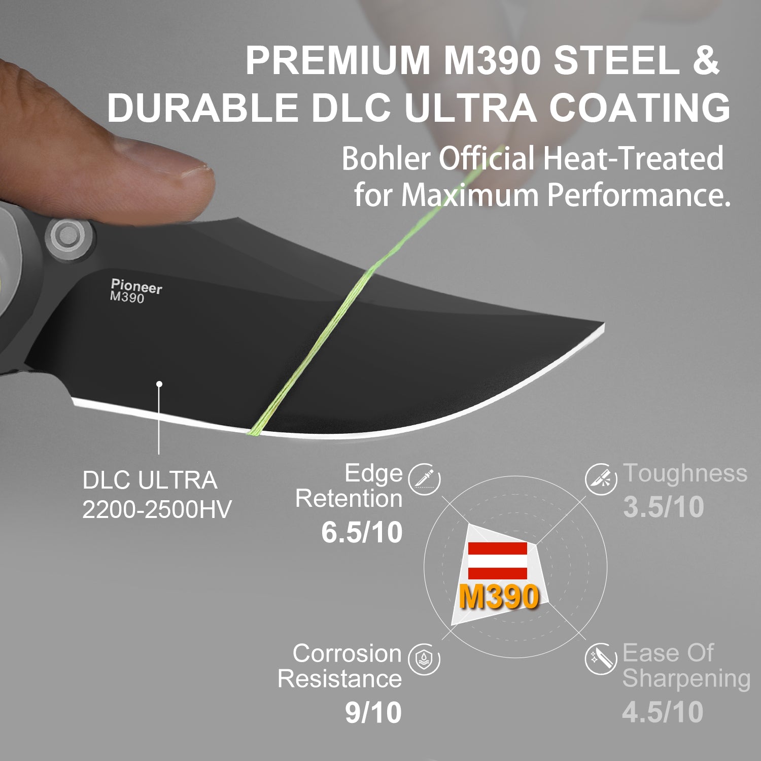 PIONEER | M390 | Titanium & Marble Carbon Fiber | ZX-FK03A1 | KIZERX®