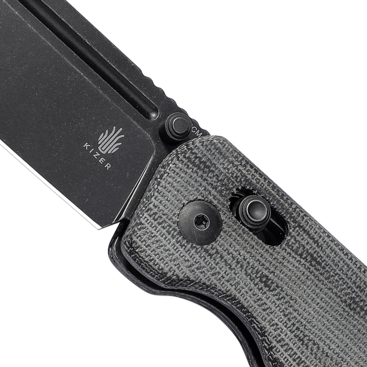 Kizer 154CM Blade Clutch Lock Micarta Handle V4481C3 (3.31" Black Stonewash)