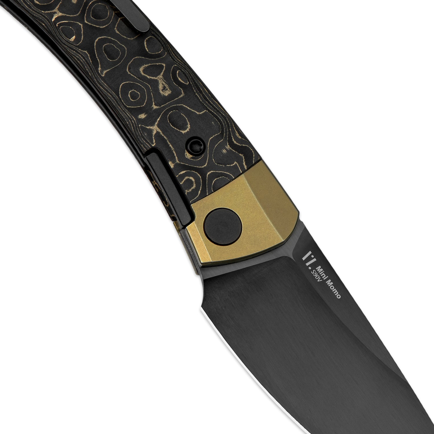 Mini MoMo | S90V | Titanium+Fat Carbon Camo Gold | KizerB™ 3663A3