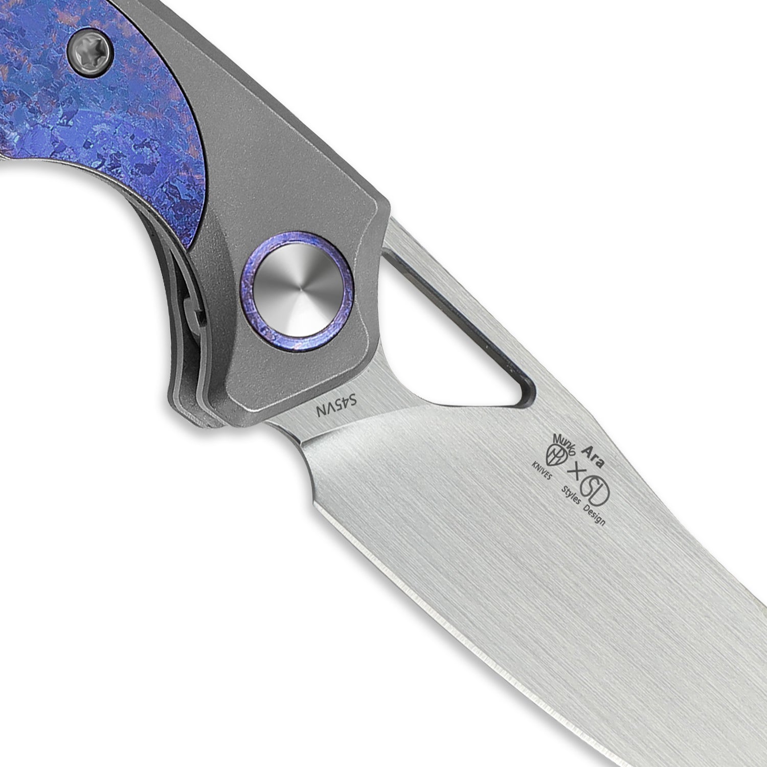Ara 3.09 inch S45VN Titanium & Purple Snowflake Titanium Ki3729A3
