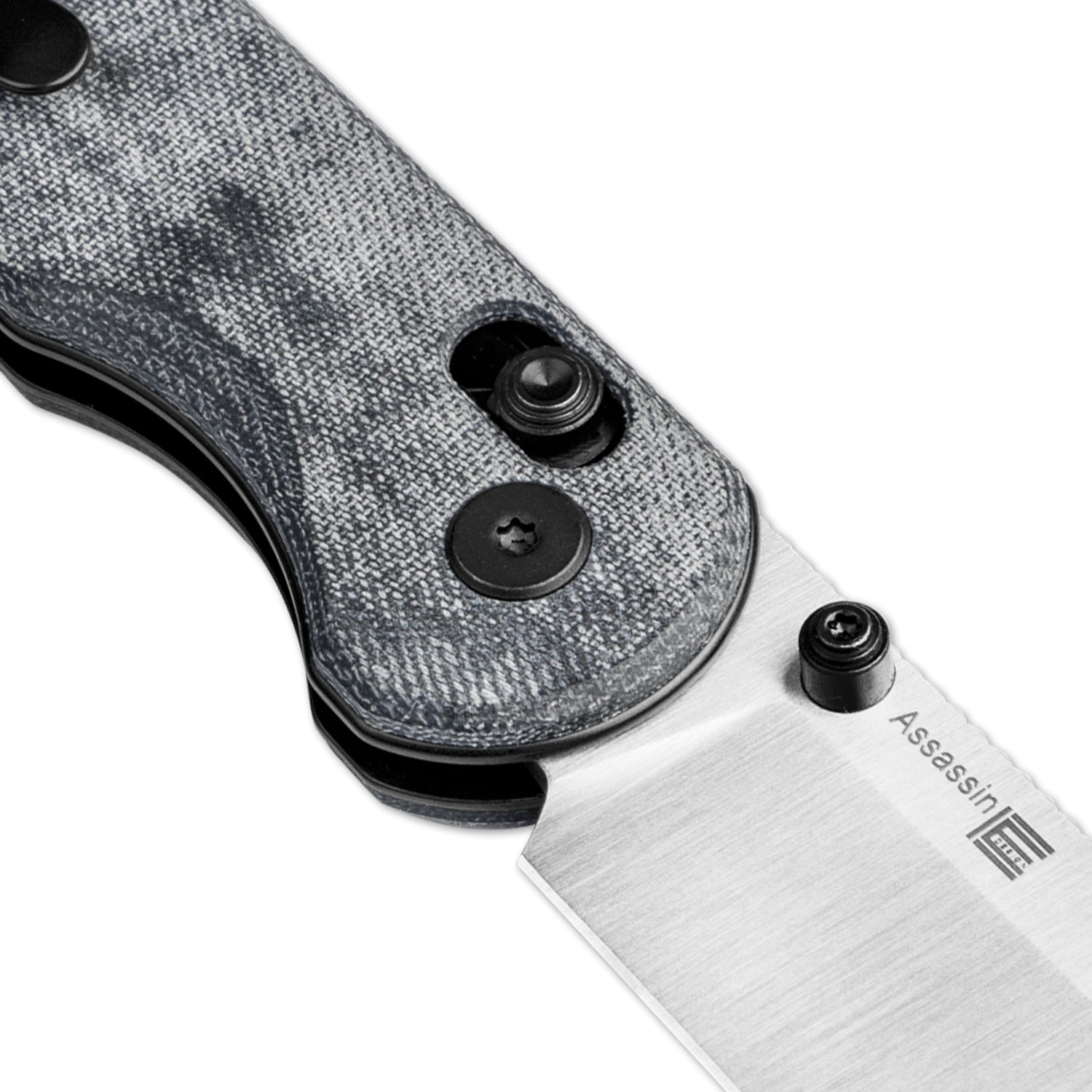 Assassin 2.99 inch Nitro V Blade Blue Micarta Handle V3549A2-Kizer