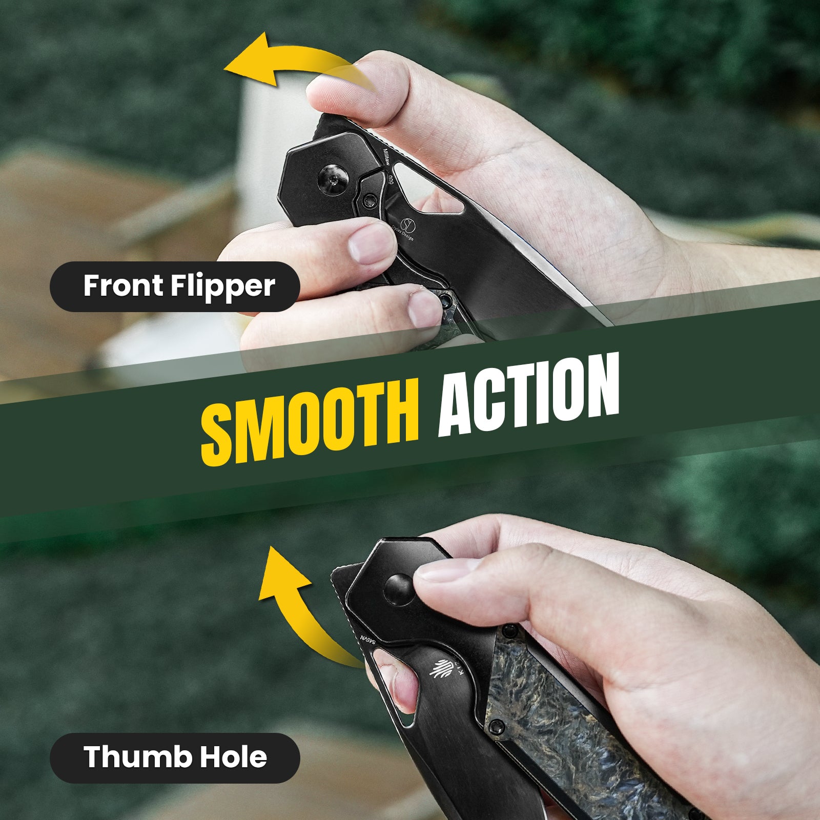 Militaw® | S45VN | Polished DLC | Titanium & Fatcarbon | KizerB™ 3634A3