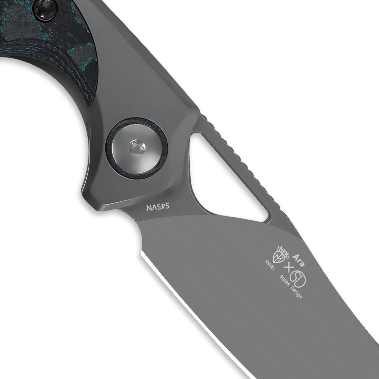 Ara 3.09 inch S45VN Titanium & Camo Carbon Brittany Blue Ki3729A2