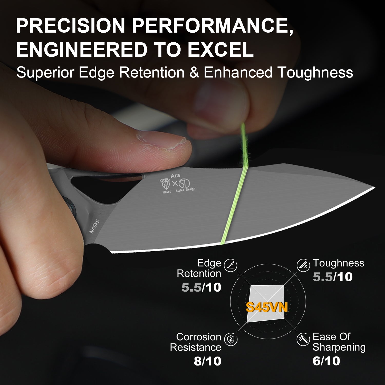Ara | S45VN | Titanium & Camo Carbon Brittany Blue | Ki3729A2