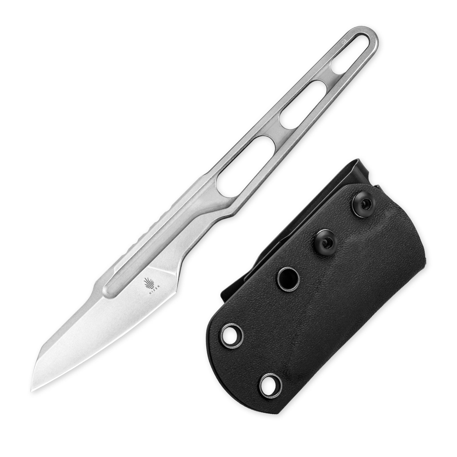 SCUTTLER 2.05 inch D2 Fixed Blade D2 Handle 1058A1-kizer