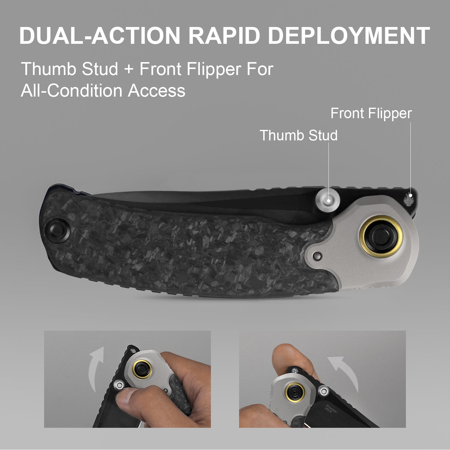 PIONEER | 20CV | Titanium & Marble Carbon Fiber | ZX-FK03A4 | KIZERX®